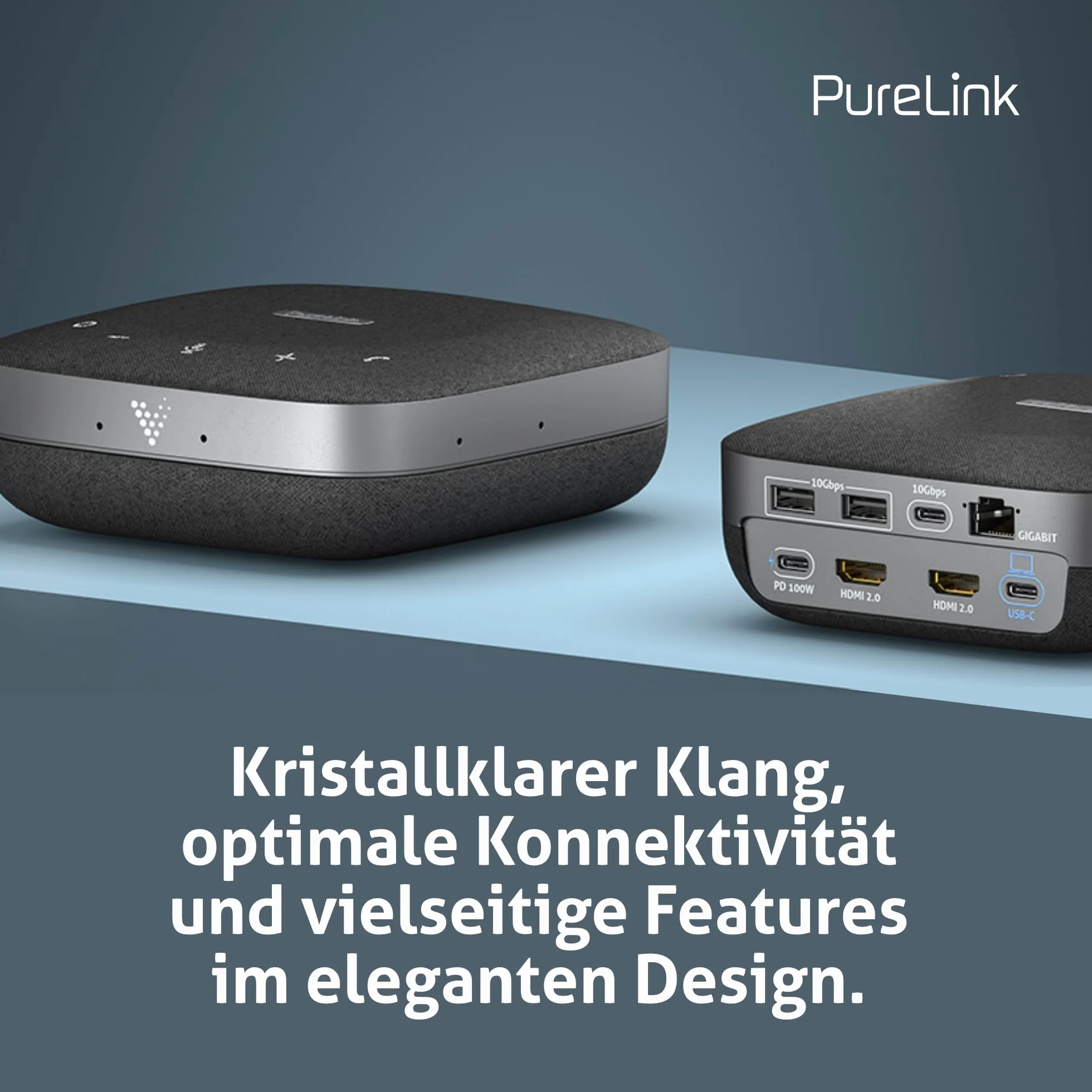 Vuelogic - Docking station USB C, 10 in 1, multifunzione per laptop, docking station portatile 2 monitor 4K, HDMI Hub, PD Power Delivery, altoparlante audio microfono, Ethernet, LAN, nero