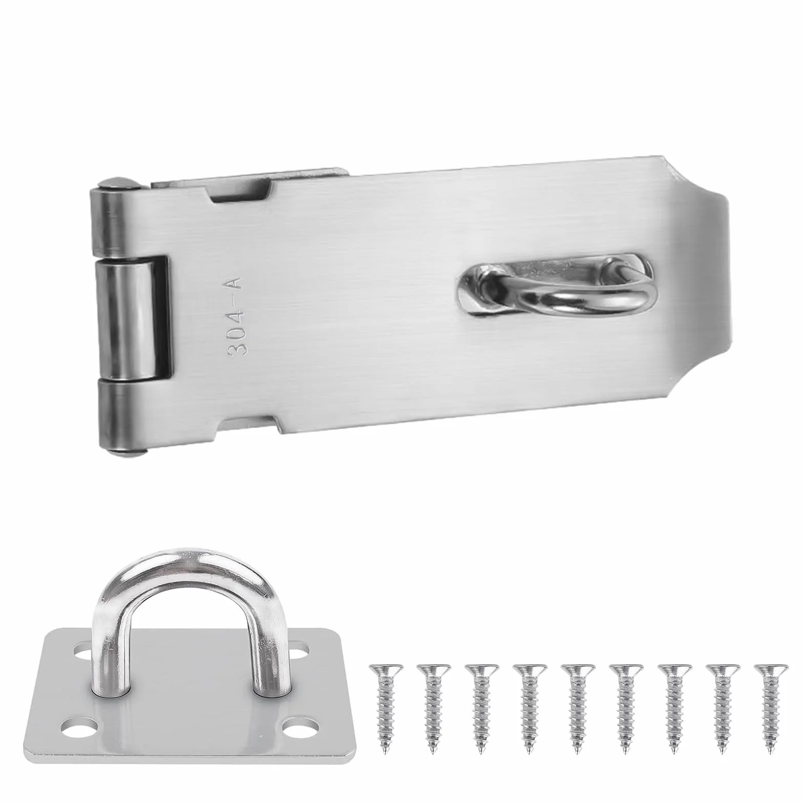 Lucchetto Hasp 4 Pollici in Acciaio Inox per Porta, Garage, Armadio
