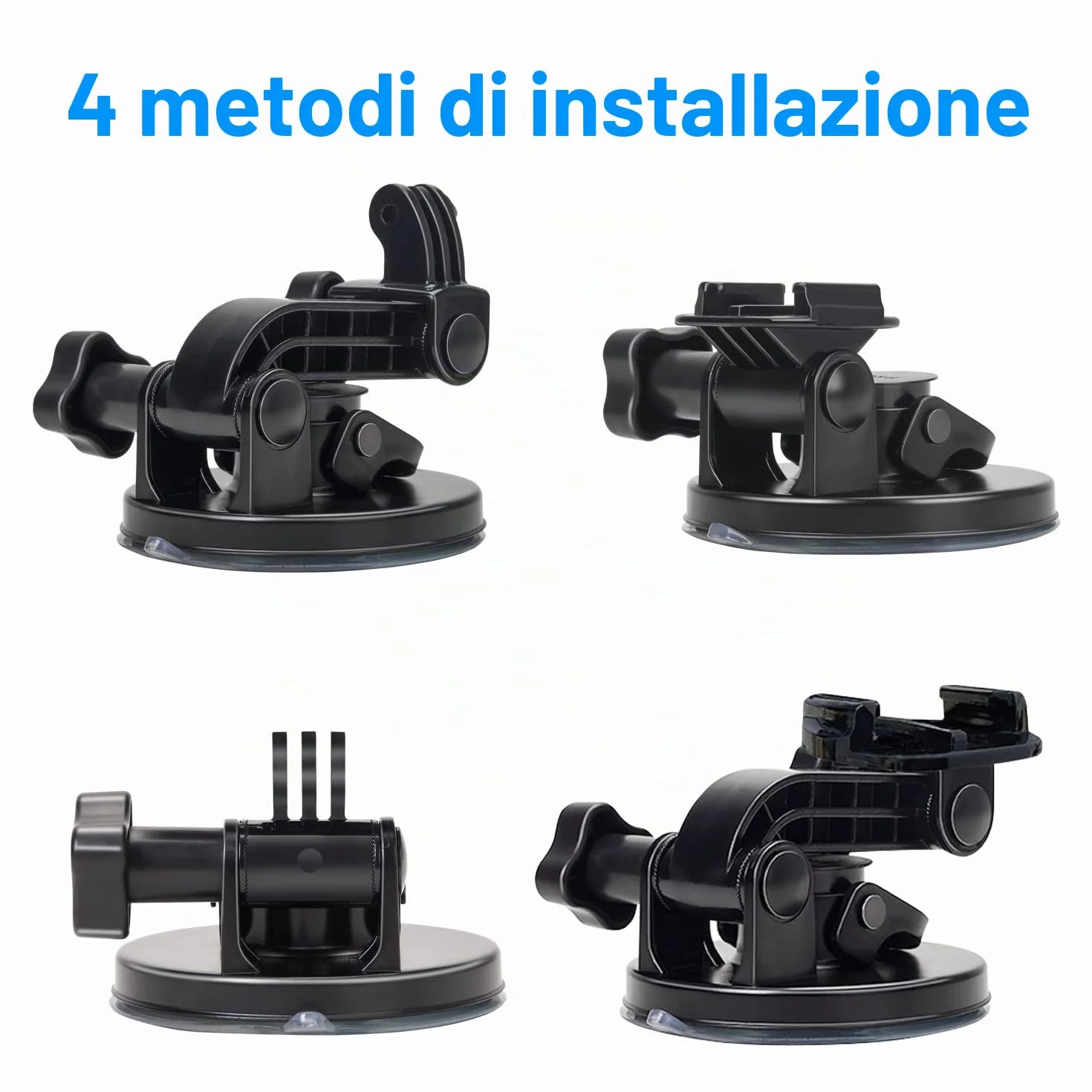 Suptig Supporto a ventosa per Gopro Hero 13 Hero 12 Hero 11 Hero 10 Hero 9 Hero 8 Hero 7 Hero 6 Hero 5 Hero 4 Hero 3+ Hero 3/2 Hero+Session/Akaso/Dji osmo Applicare su parabrezza e finestra dell'auto