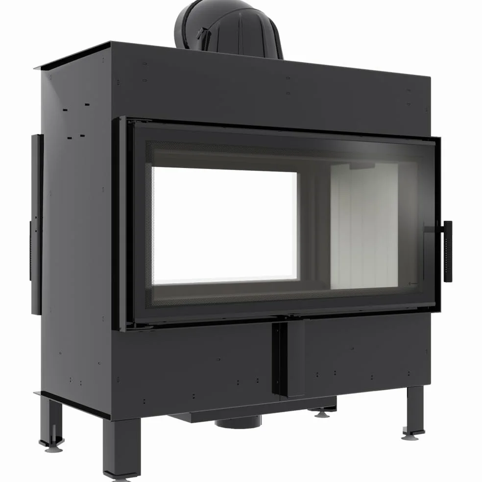 KRATKI Inserto per camino in acciaio a legna LUCY 16 kW Ø200 tunnel A+ 81 | Acciaio nero, efficienza 81%, classe A+. Ecodesign, BImSchV 2, Kratki PRO; per recupero calore.; combustione efficiente