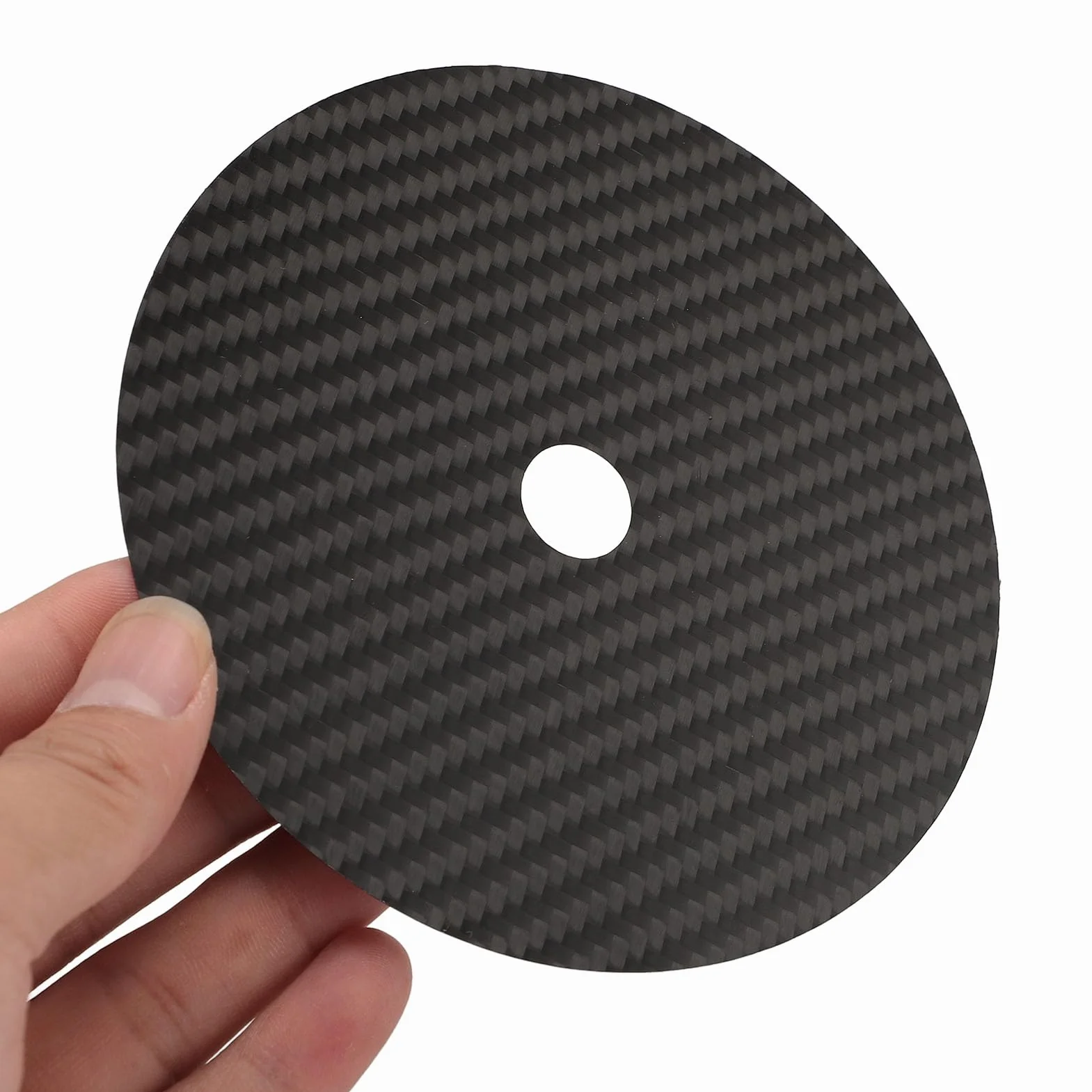 SIXRUN Carbon Fiber CD Tuning Pad 0.2mm CD DVD Stabilizer Mat con Assorbimento Vibrazioni per Miglior Chiarezza del Suono e Bassa Distorsione (BLACK)