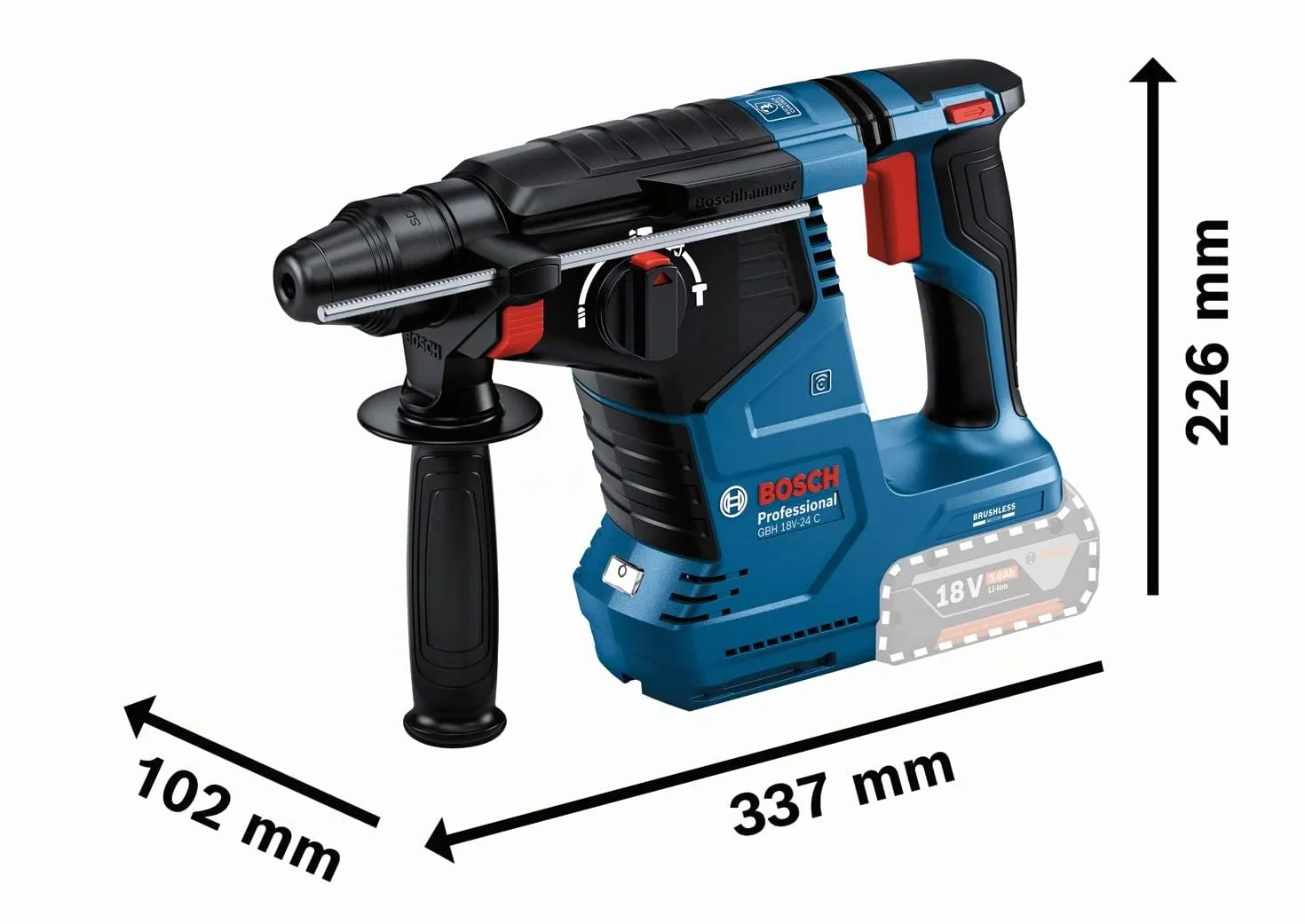Bosch Professional GBH 18V-24 C Martello Perforatore a Batteria 18V SDS Plus