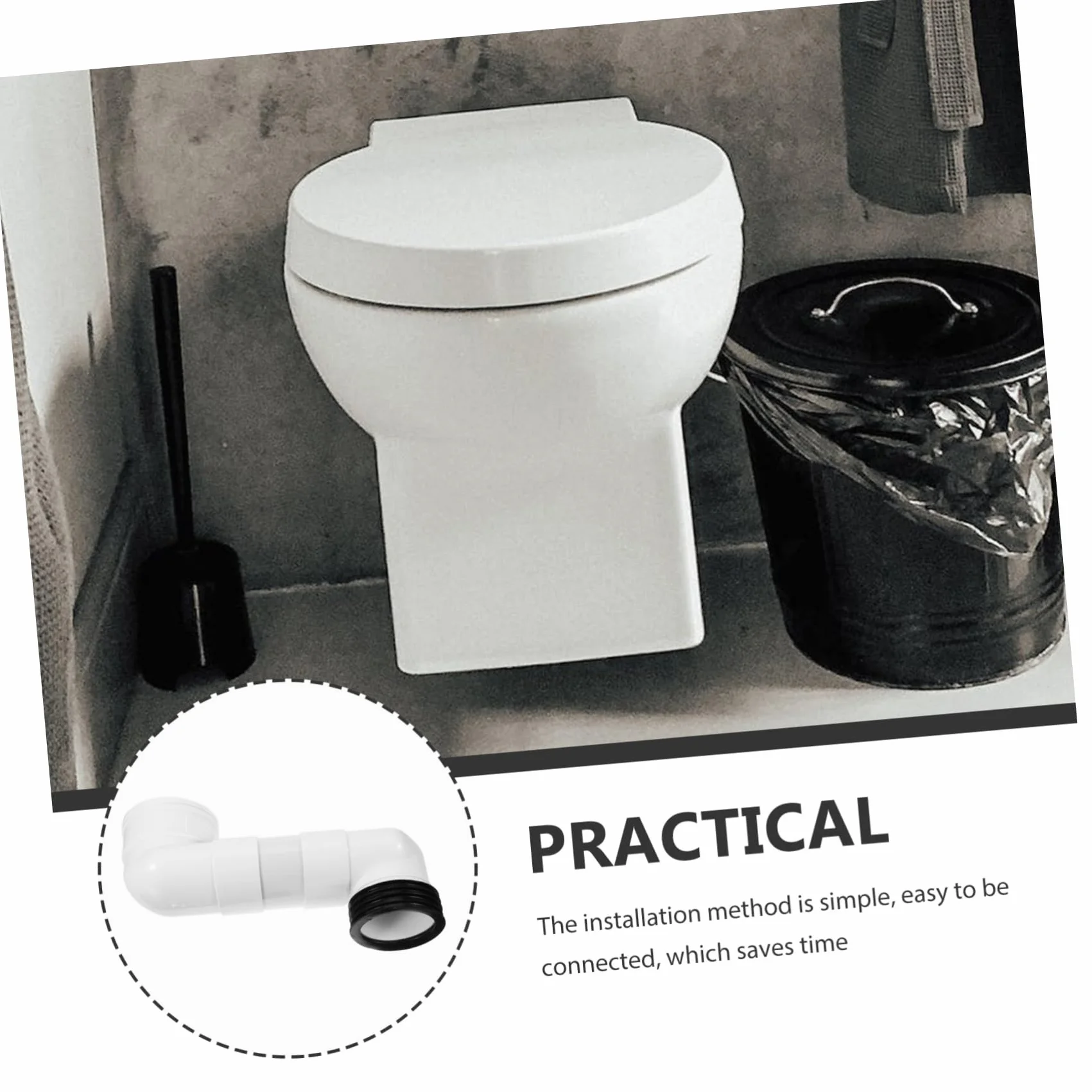 SHINEOFI Manicotto di Collegamento Wc in Pvc Resistente a Usura Spostamento Massimo 10cm