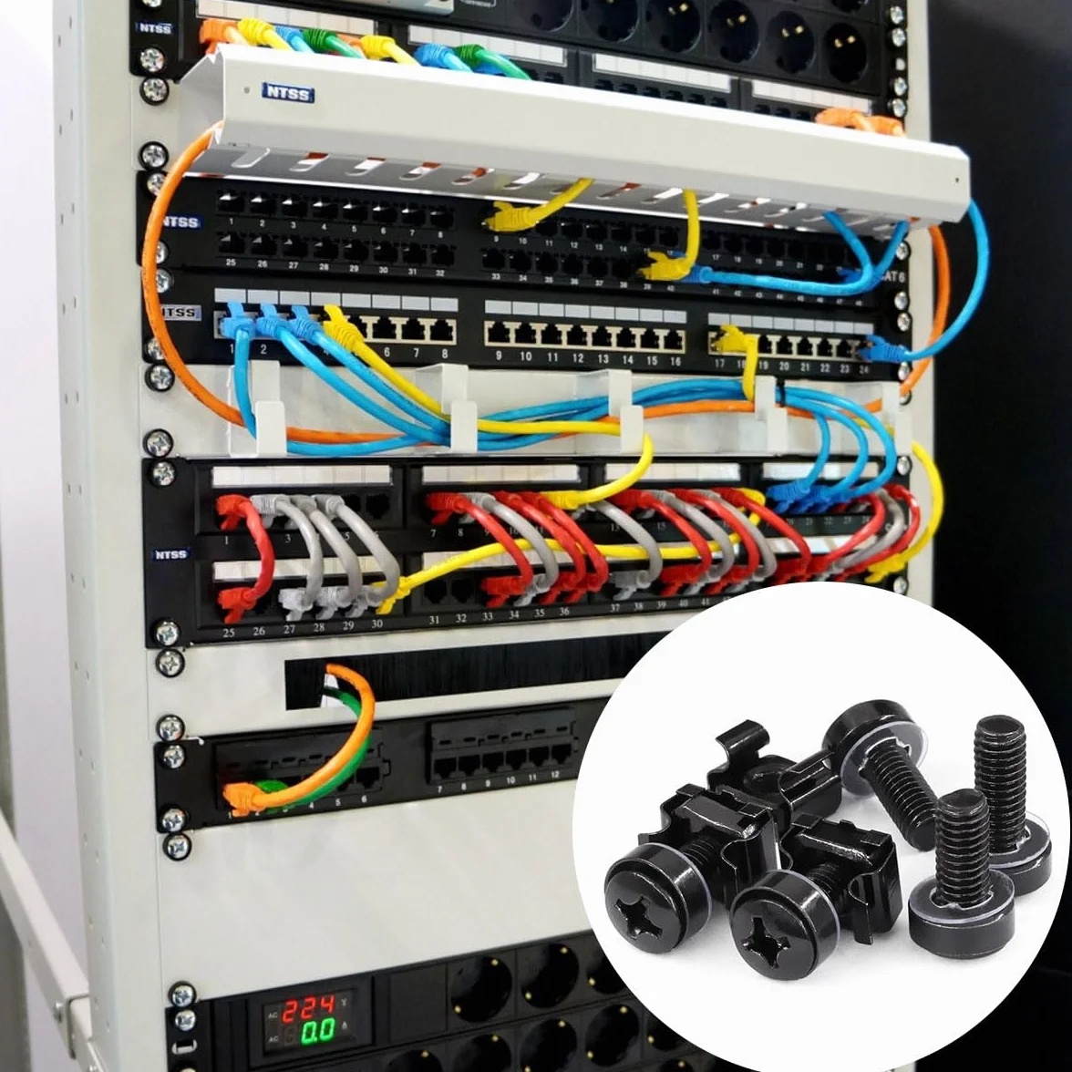 Dadi a Gabbia e Viti M6 per Montaggio su Rack - Set 20 Pezzi