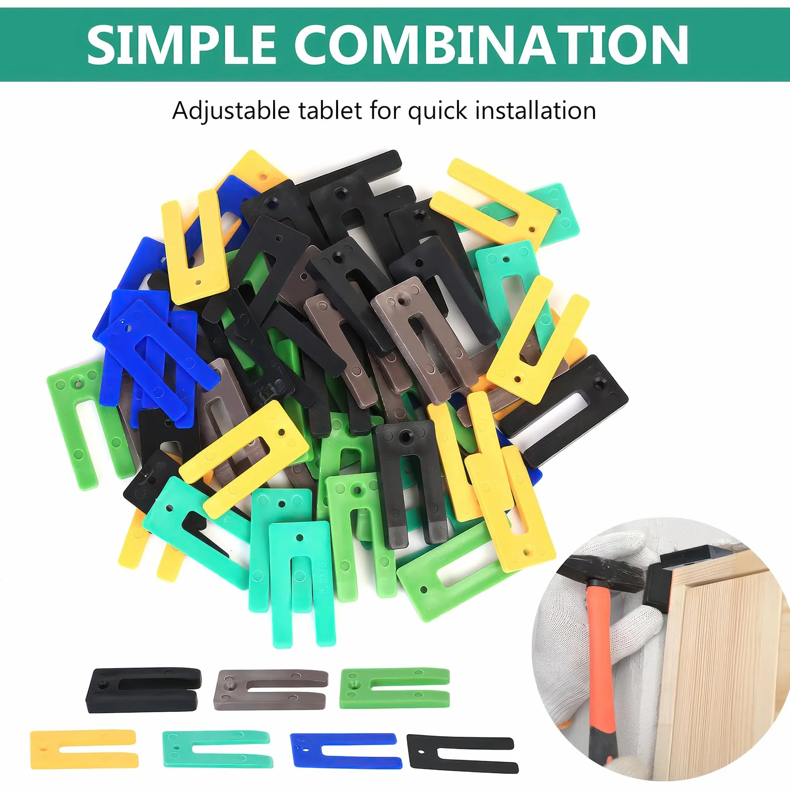Set Distanziatori in Plastica Assortiti 1-10 mm Spessori a U per Finestre