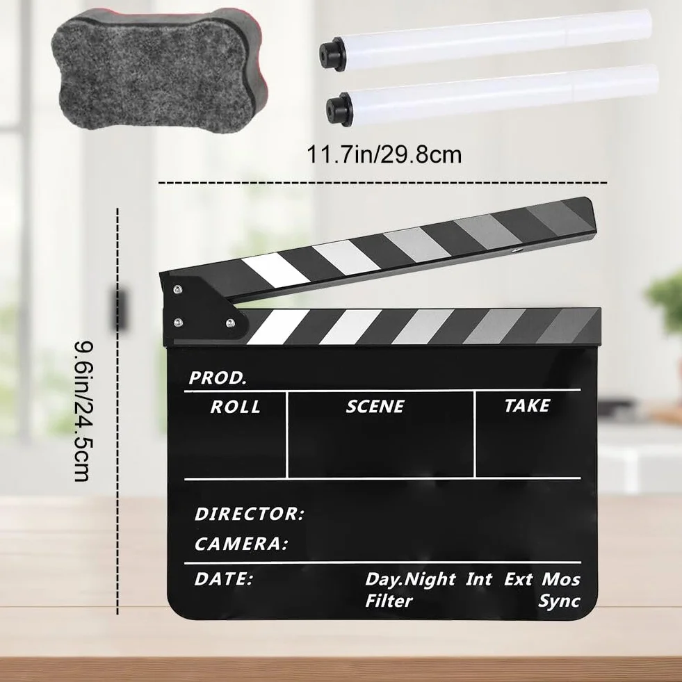 Ciak Cinematografico,30x25cm Film Clapboard,Acrilico Film Clapperboard,Film Clapboard Acrilico,Regali per Cinefili,Cinema Gadget,Accessori Regista