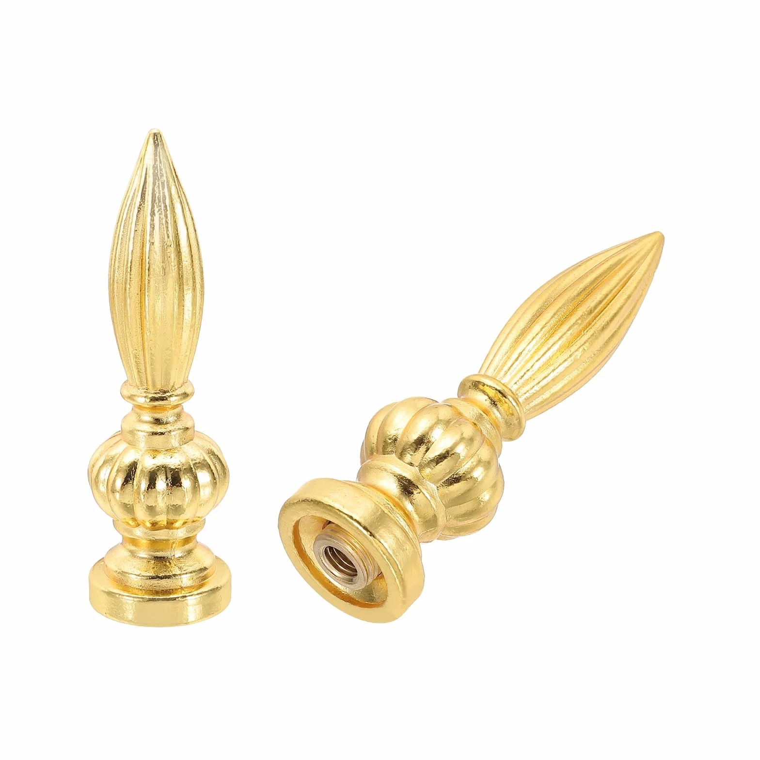 PATIKIL Pomello Per Paralume 25x80mm M10x1mm Lega Solida Decorazione Lampada Tonalità Oro 2 Pcs