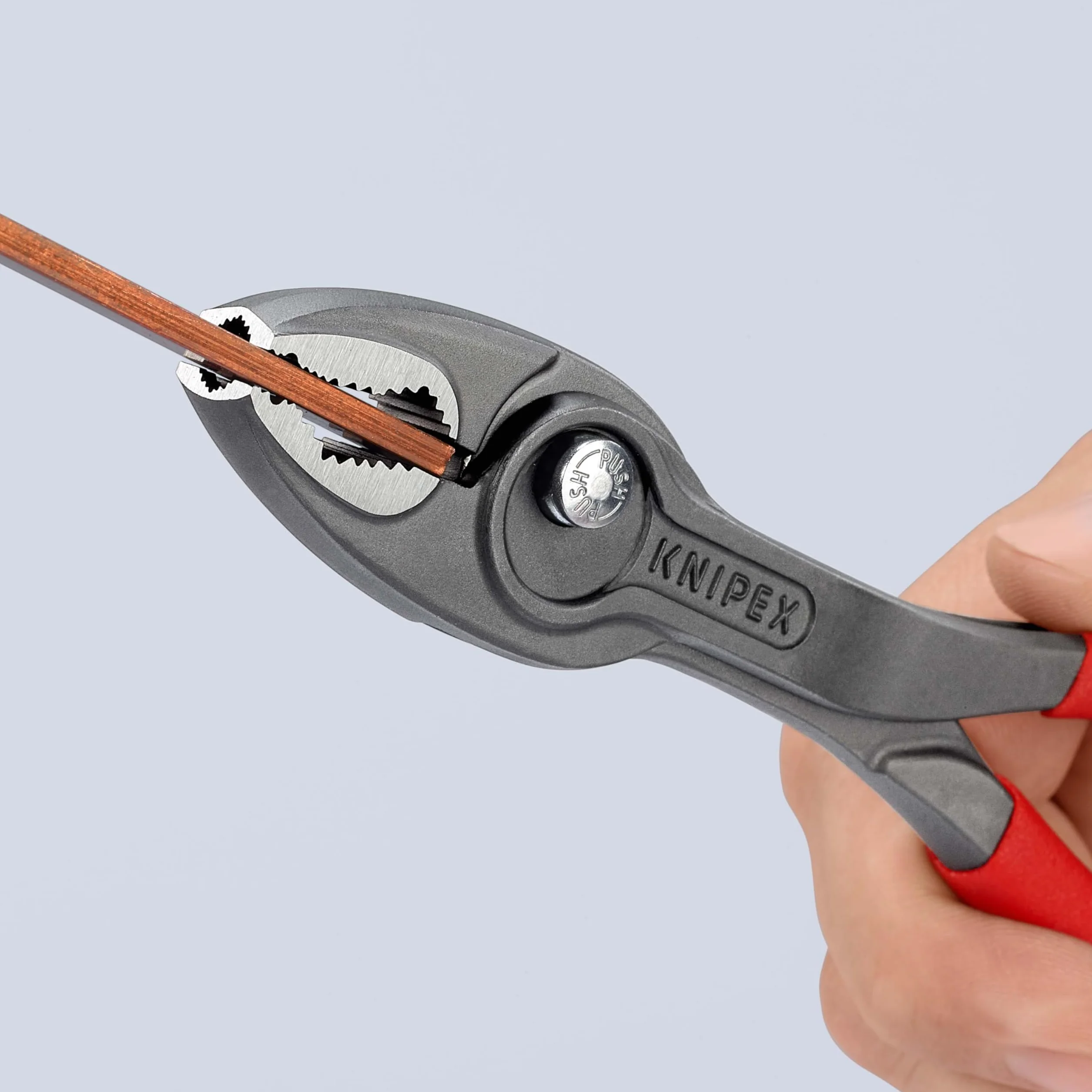 KNIPEX TwinGrip Pinza a presa frontale e laterale in confezione Self-service bonderizzata grigia Rivestiti in resina sintetica antiscivolo, 82 01 200