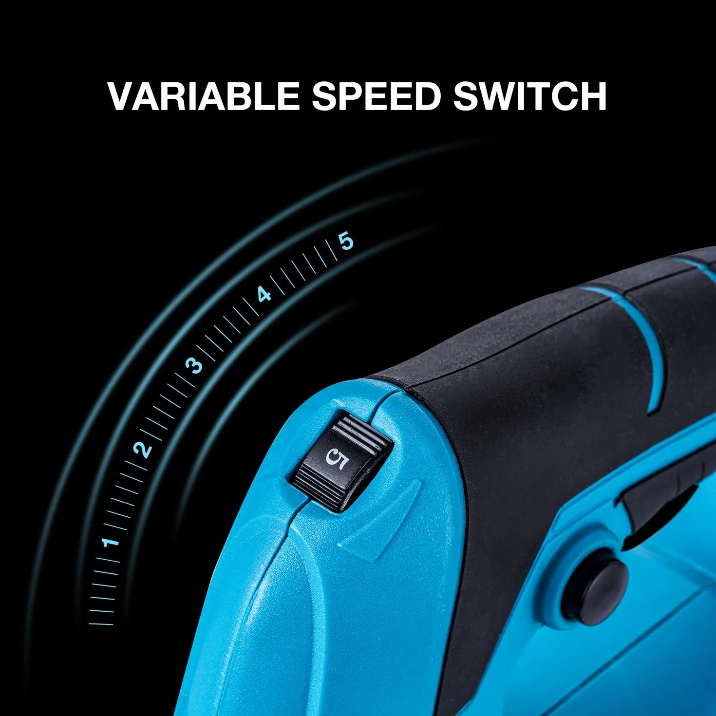 Seghetto Alternativo, KATSU 400W Seghetto Elettrico con 5 Lame, 0~3000 RPM, Angolo Regolabile ± 45°, Velocità Variabile, per Taglio di Plastica Legno Acciaio (Budget)