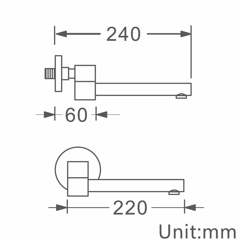 Bocca per Vasca da Bagno Rotazione di 180° Bocca Vasca Ottone Montaggio a Parete Bocca di Erogazione Vasca Tondo Bocca Erogazione Rubinetto Vasca, G1 / 2,Cromo
