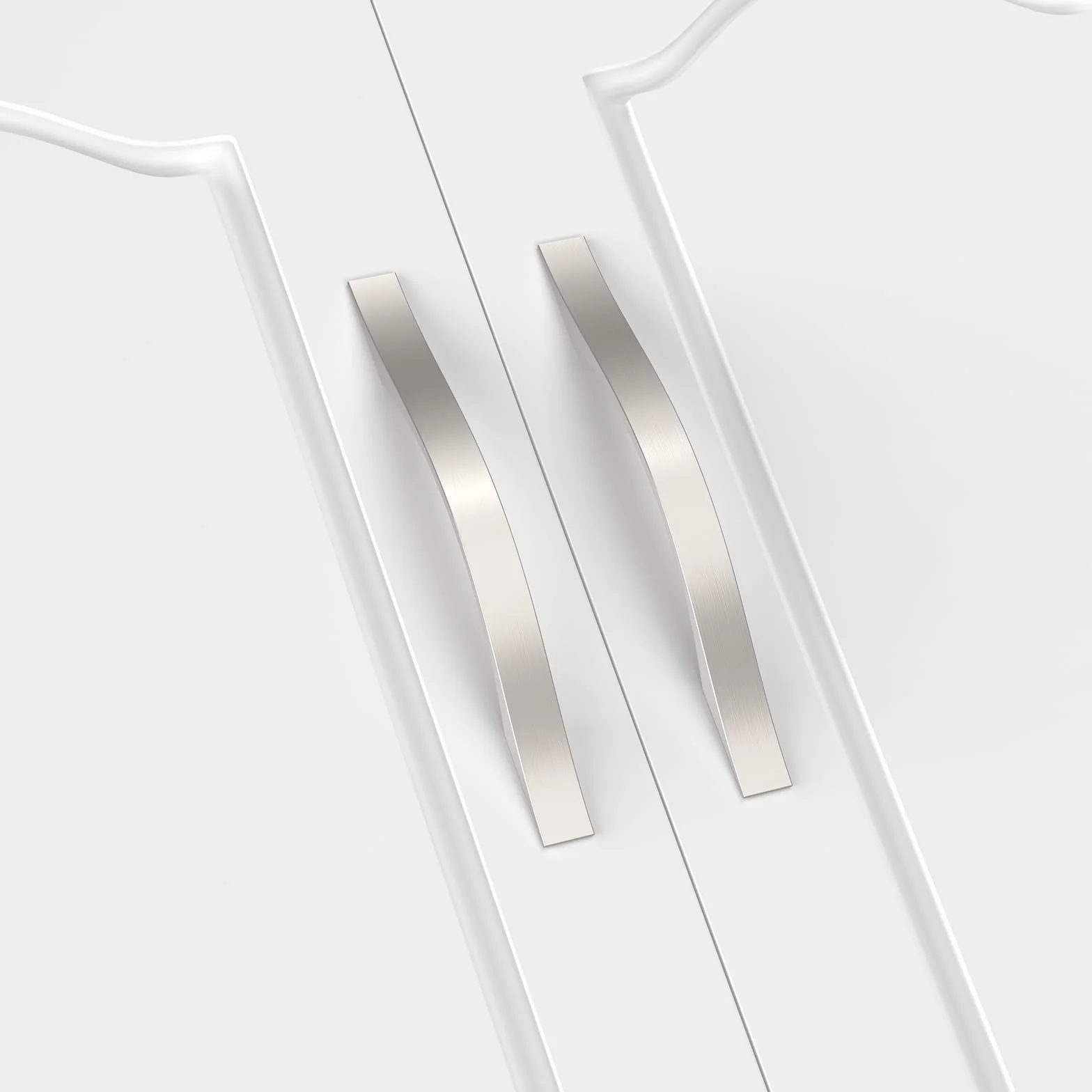 FURNIWARE 10 maniglie per armadi, maniglie per mobili, nichel satinato spazzolato, distanza tra i fori, 128 mm, maniglie per mobili, cassetti, credenze da cucina, armadi, maniglie per cassetti