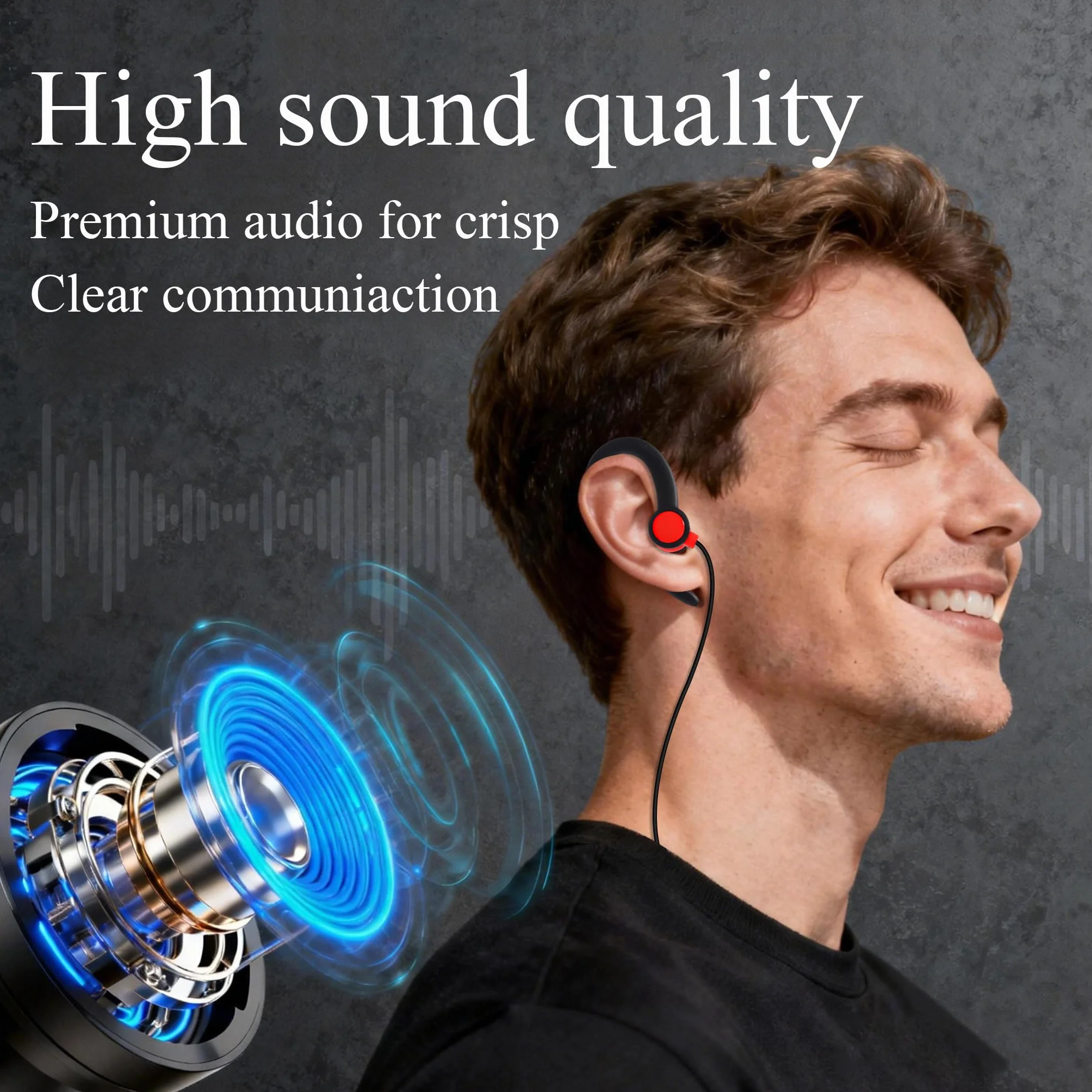 UAYESOK Auricolare radio per walkie talkie, a forma di G, con gancio morbido di sicurezza, con microfono PTT, per Motorola TLKR-T60 T61 T62 T80 T81 T82 T-92 H2O T80 Extreme T82 Extreme (confezione da
