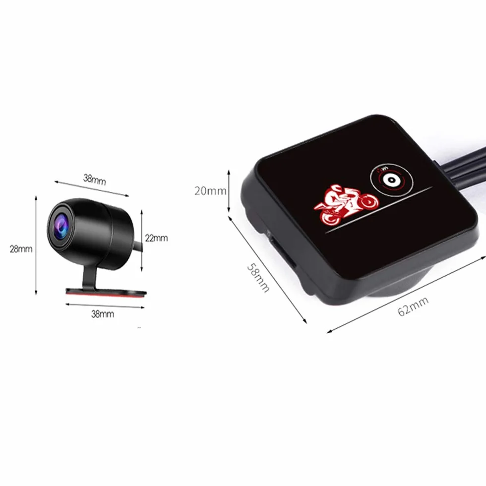 VSYSTO Dash Cam Moto, Fotocamera per Moto Obiettivo Grandangolare 130°, Impermeabile Doppia Anteriore e Posteriore 1080P Videocamera con WiFi, Visione Notturna, Sensore G, Registrazione in loop