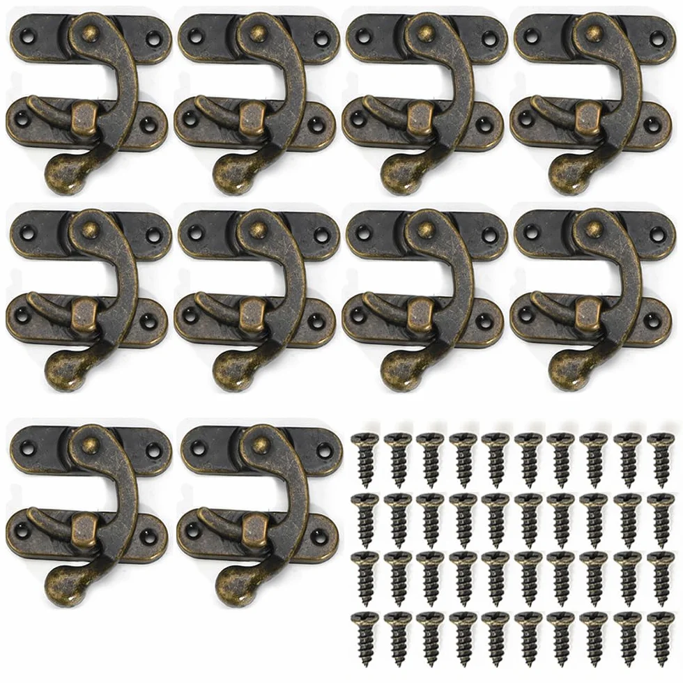 Antico Hasp Gancio 10 Pezzi, Oro Bronzo Scatola Di Legno Hasp, Per Portagioie Scatole Regalo