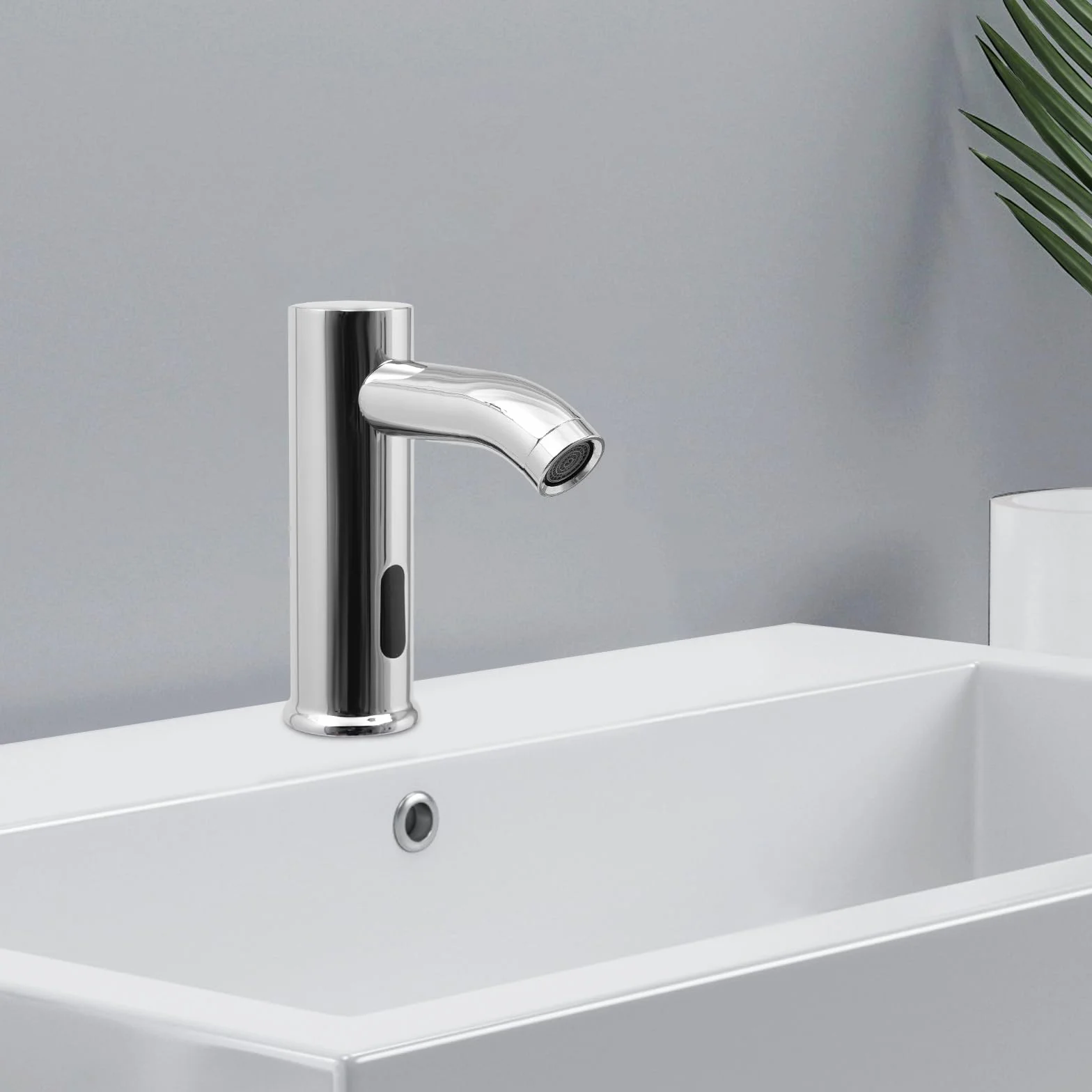 Rubinetto automatico lavabo senza contatto sensore argento tubi lunghi copertura decorativa