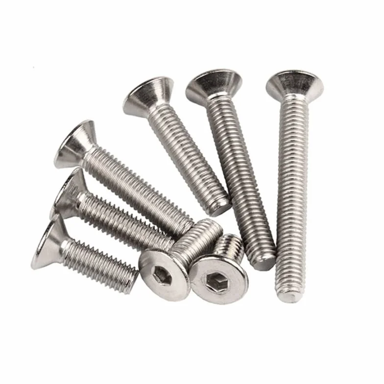Bulloni a testa svasata M3 x 5mm Acciaio inossidabile 304 50 Pcs Esagonale Tappo presa Vite Testa piatta
