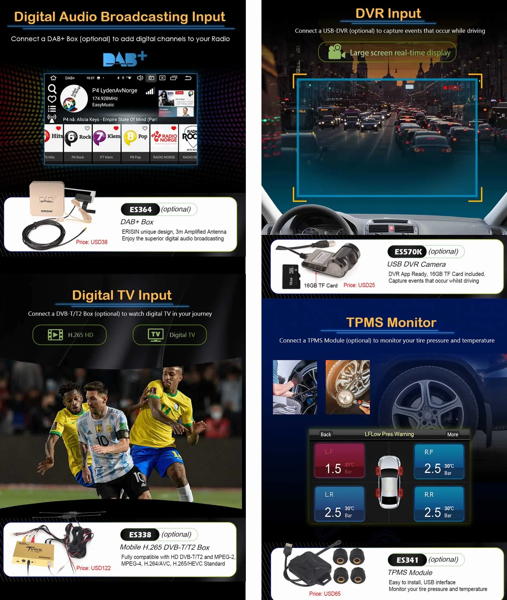 8-Core Android 12 Autoradio 1 Din GPS Navigatore con Schermo Motorizzato Wireless Carplay Android Auto Bluetooth WiFi DSP DAB+ RDS OBD2 TPMS 4GB RAM+64GB ROM, ES8568U