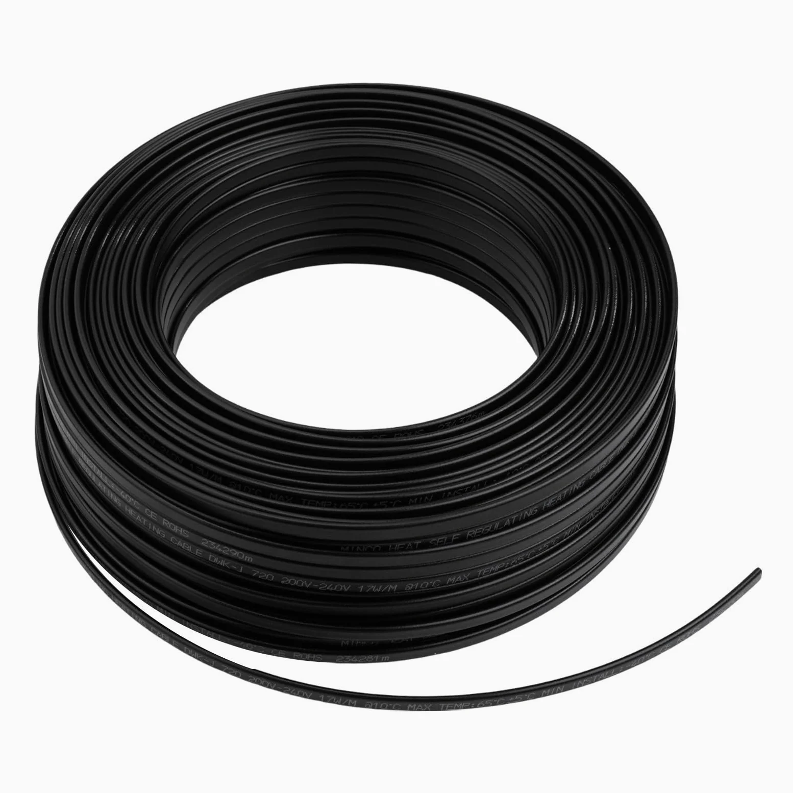 Nastro riscaldante elettrico per il riscaldamento dei tubi e la fusione della neve, autolimitante senza controller, materiale PE resistente alle intemperie, per tubi in metallo e plastica, 230 V (100