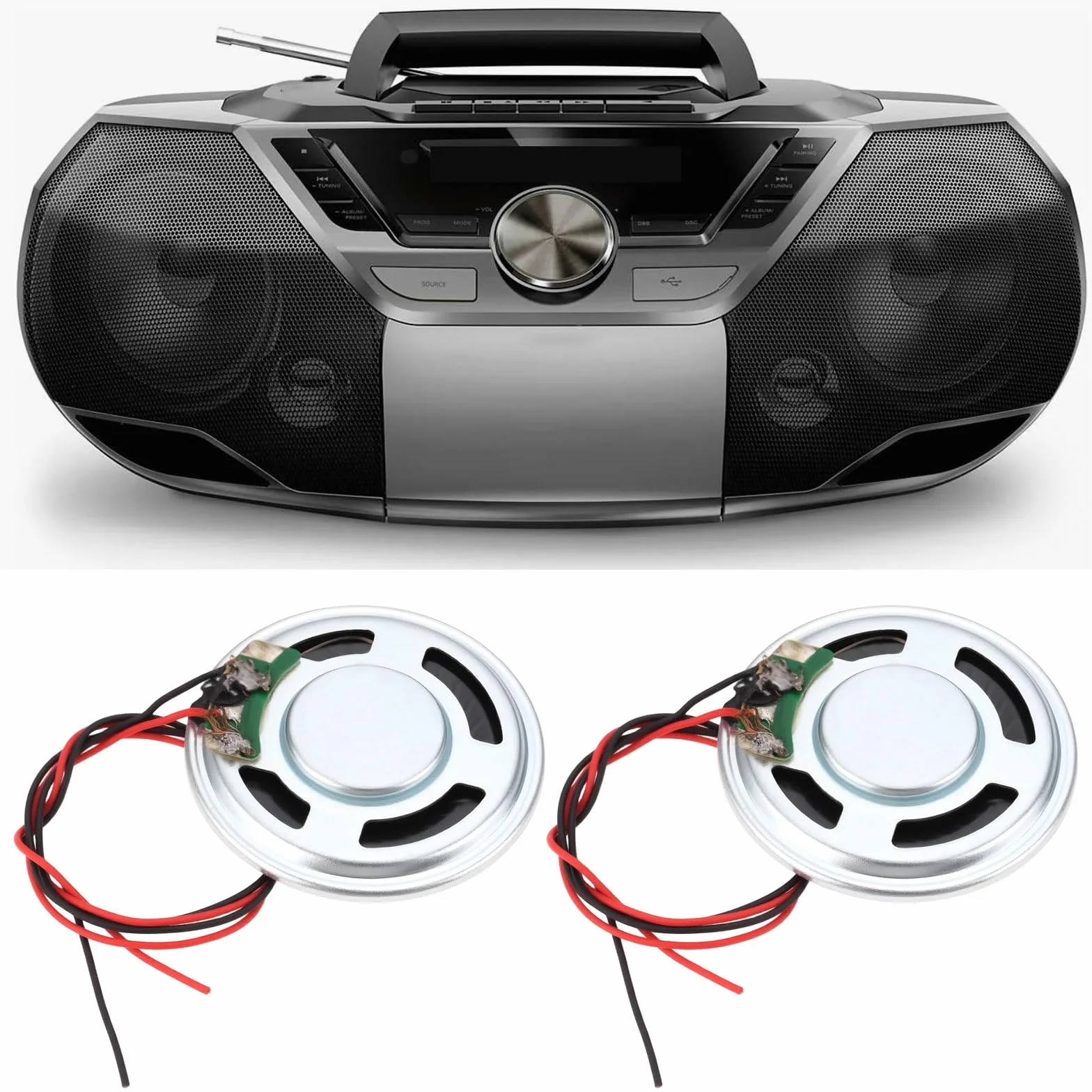 4 Mini Altoparlanti Da 36 Mm 8? 0,5 W Con Cavo Da 10 Cm Per MP3 Campanelli Allarmi Giocattoli