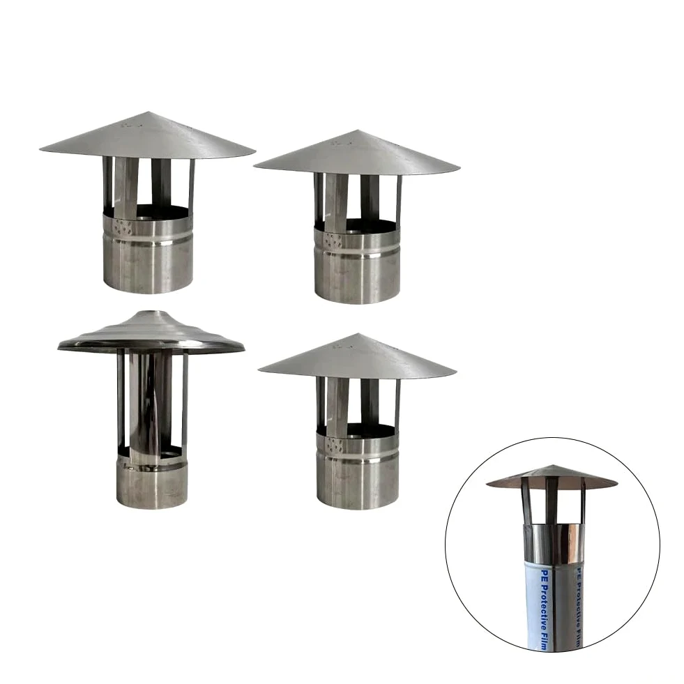 Tappo antipioggia for canna fumaria in acciaio inox | Molteplici dimensioni for camini da tetto e condotti for cappe: resistenza termica e protezione dalla pioggia