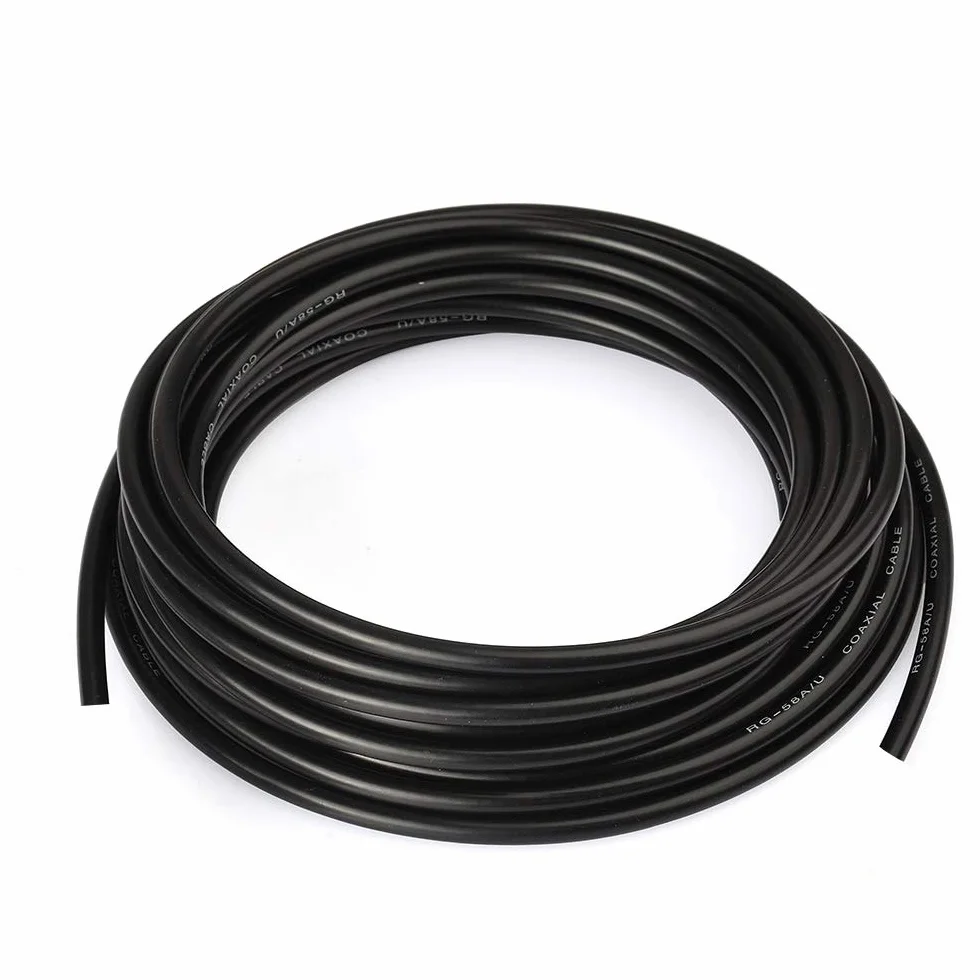 Superbat Cavo RG58 15m Prolungatore Antenna Fai Da Te 50 Ohm RG58 Cavo Antenna WiFi Per Fai Da Te Radio Cavo Antenna Cavo Nero