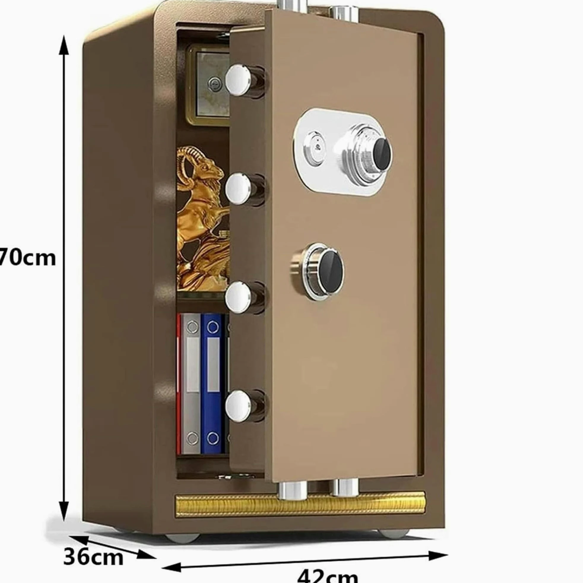 cassaforte Cassaforte di sicurezza in acciaio e cassetta di sicurezza con password meccanica for armadietti portavalori for gioielli e ufficio di casa e hotel piccola(Bruin,70x42x36cm)