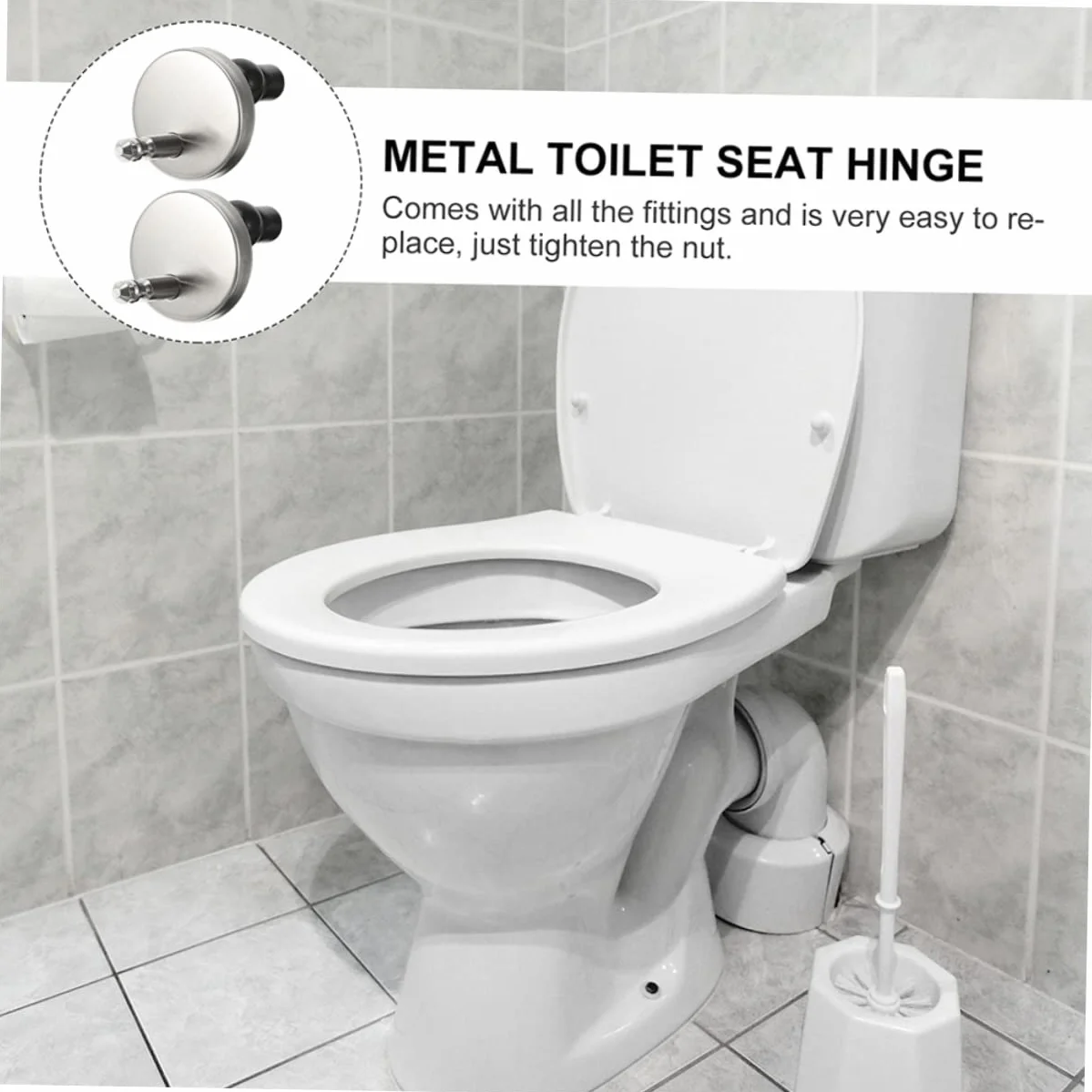 Set 2 Bulloni e Viti Fissaggio Sedile WC, Raccordi Sgancio Rapido Cerniere, Compatibili Sedili Standard Legno Resina Plastica
