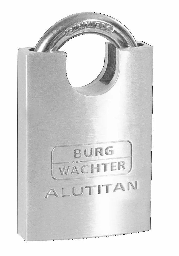BURG-WÄCHTER Lucchetto, 2 Chiavi, Spess. Arco 8 mm, Corpo in Alluminio Massiccio, Meccanismo Interno Antiruggine, Doppia Chiusura, Alutitan 770 CS 50