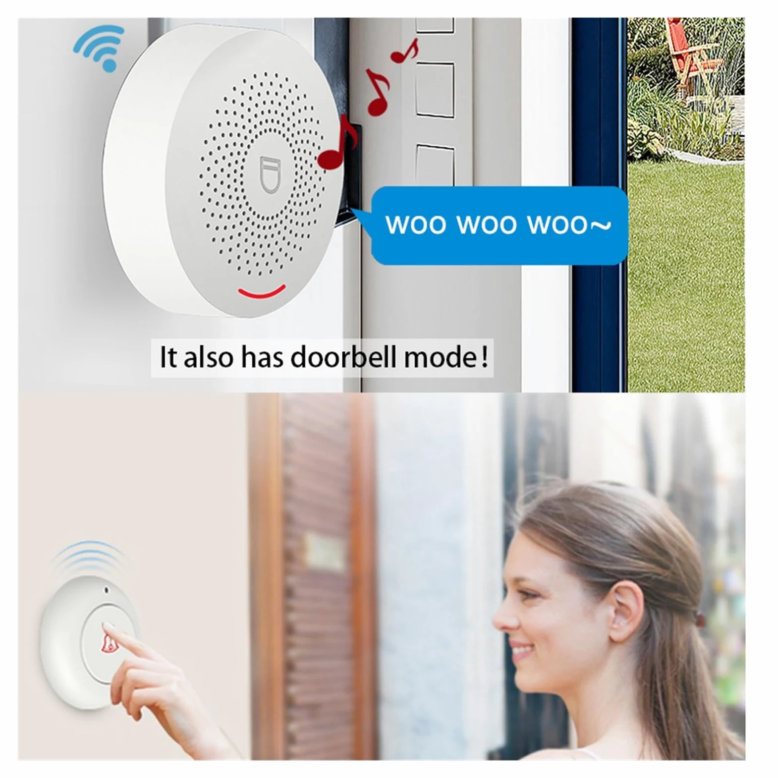 di allarme WiFi Kit antifurto di sicurezza wireless con rilevatore di movimento Sensore porta Smart Life App Smart Home(C)