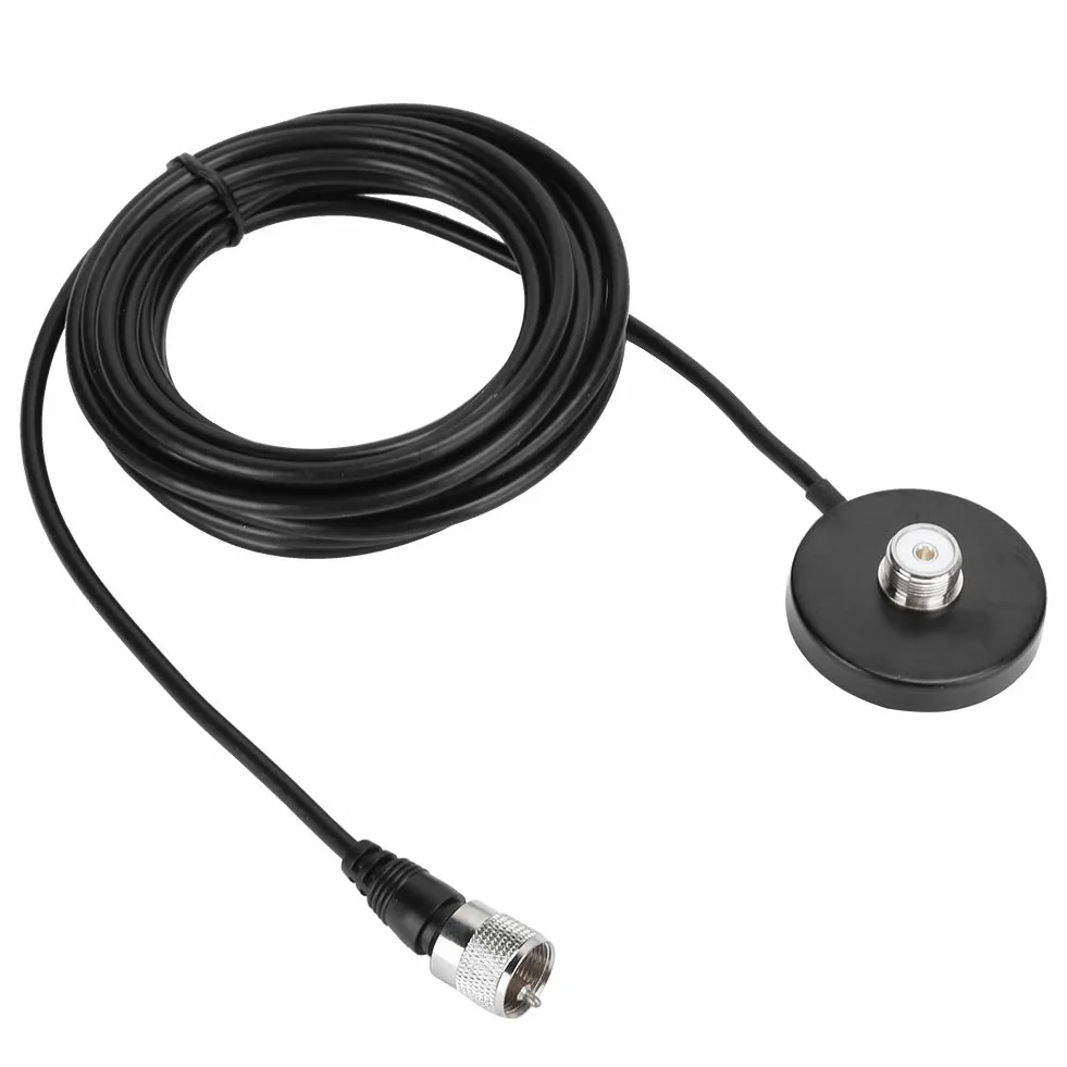 Queen.Y Base Magnetica per Antenna Radio Mobile, Supporto Resistente UHF con PL-259 a SO-239, 5M Cavo per Radio