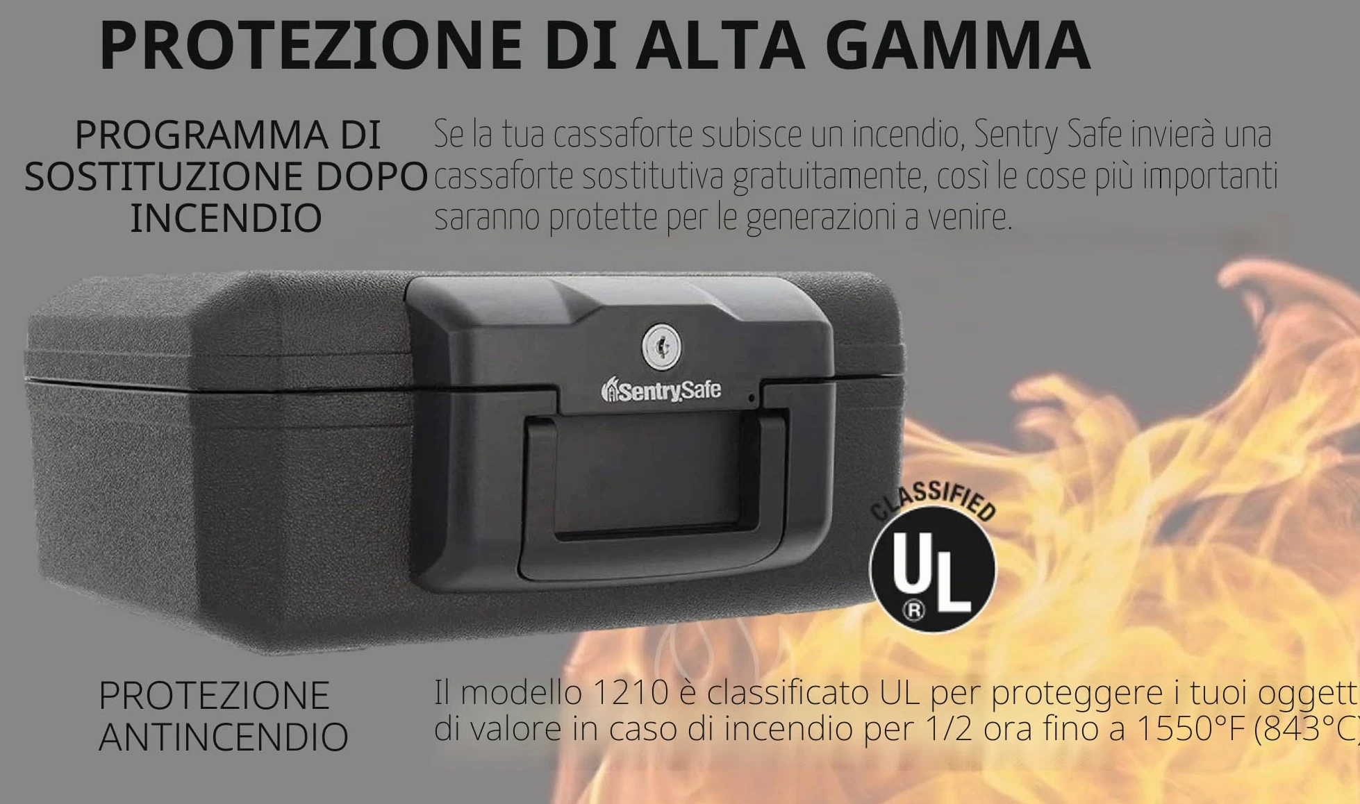 Sentry Safe 1210 Cassaforte Piccola Porta Documenti