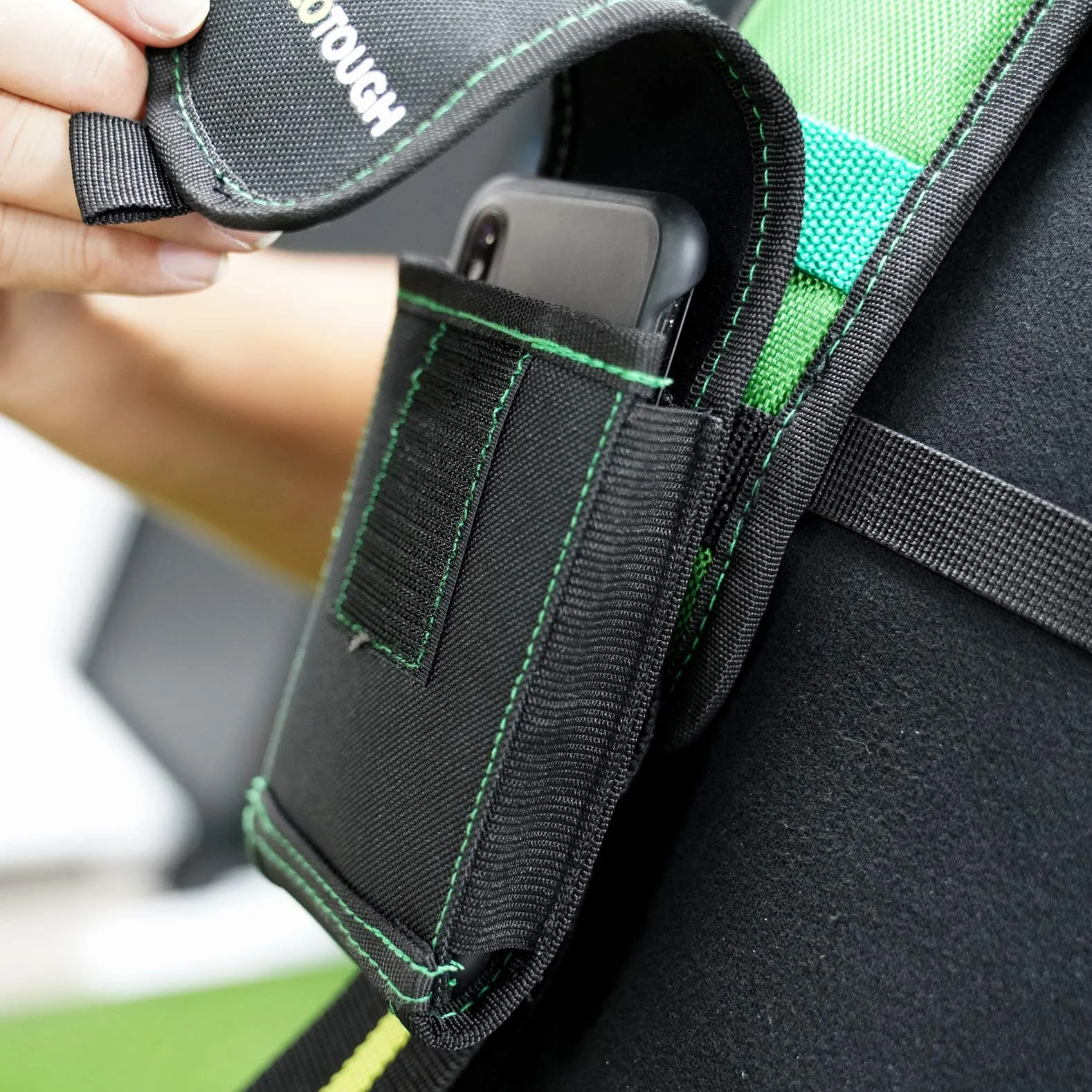MELOTOUGH Bretelle da cintura per attrezzi imbottite resistenti Verde Taglia unica