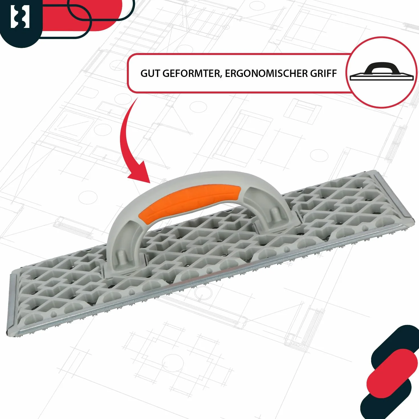 Frattazo Raspa per Levigare Polistirolo 375x155mm per Edifici