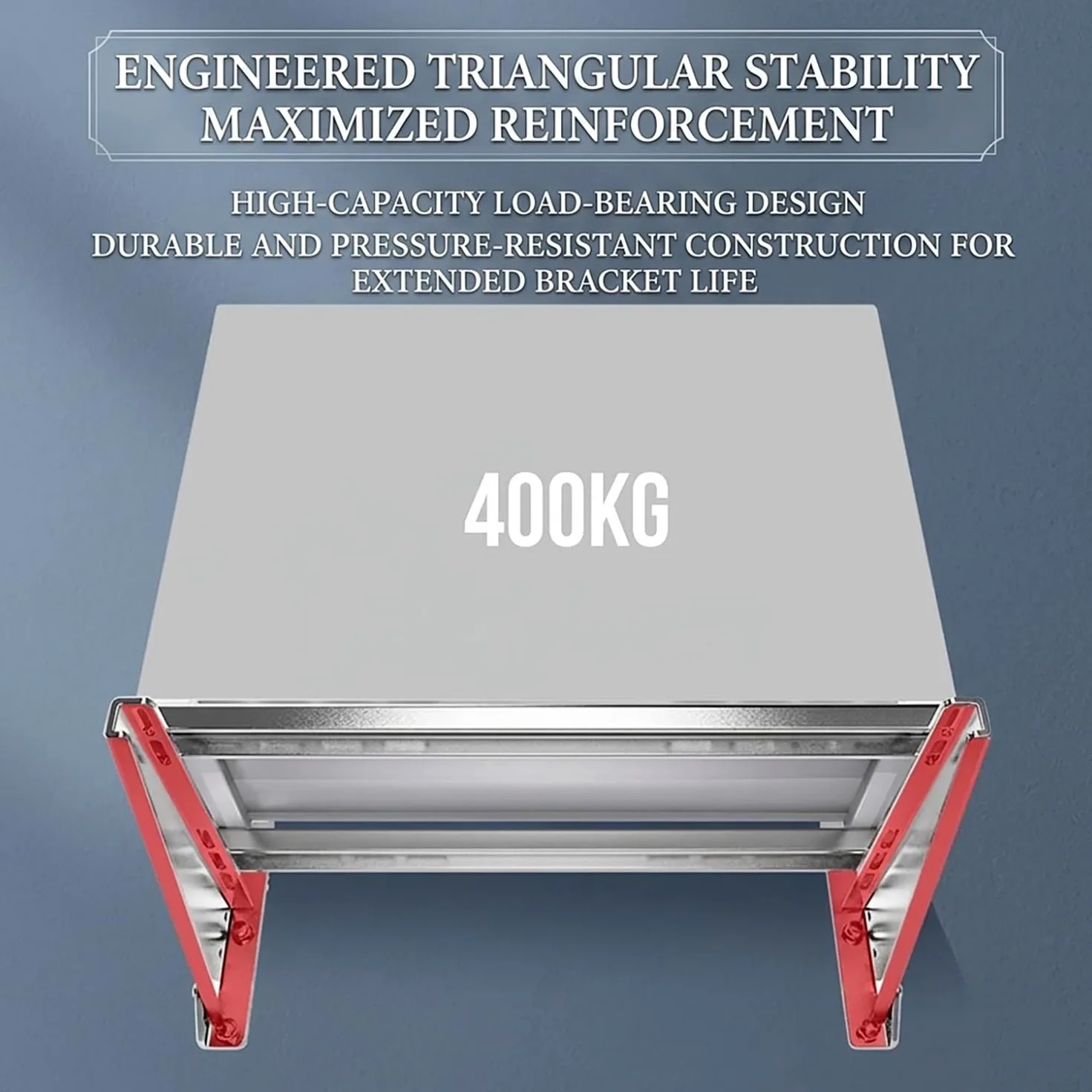 Supporto a Parete per Unità Esterna Condizionatore Split, Portata 400 kg | Acciaio Inossidabile, Supporto Universale Regolabile, Struttura Triangolare, Facile da Montare