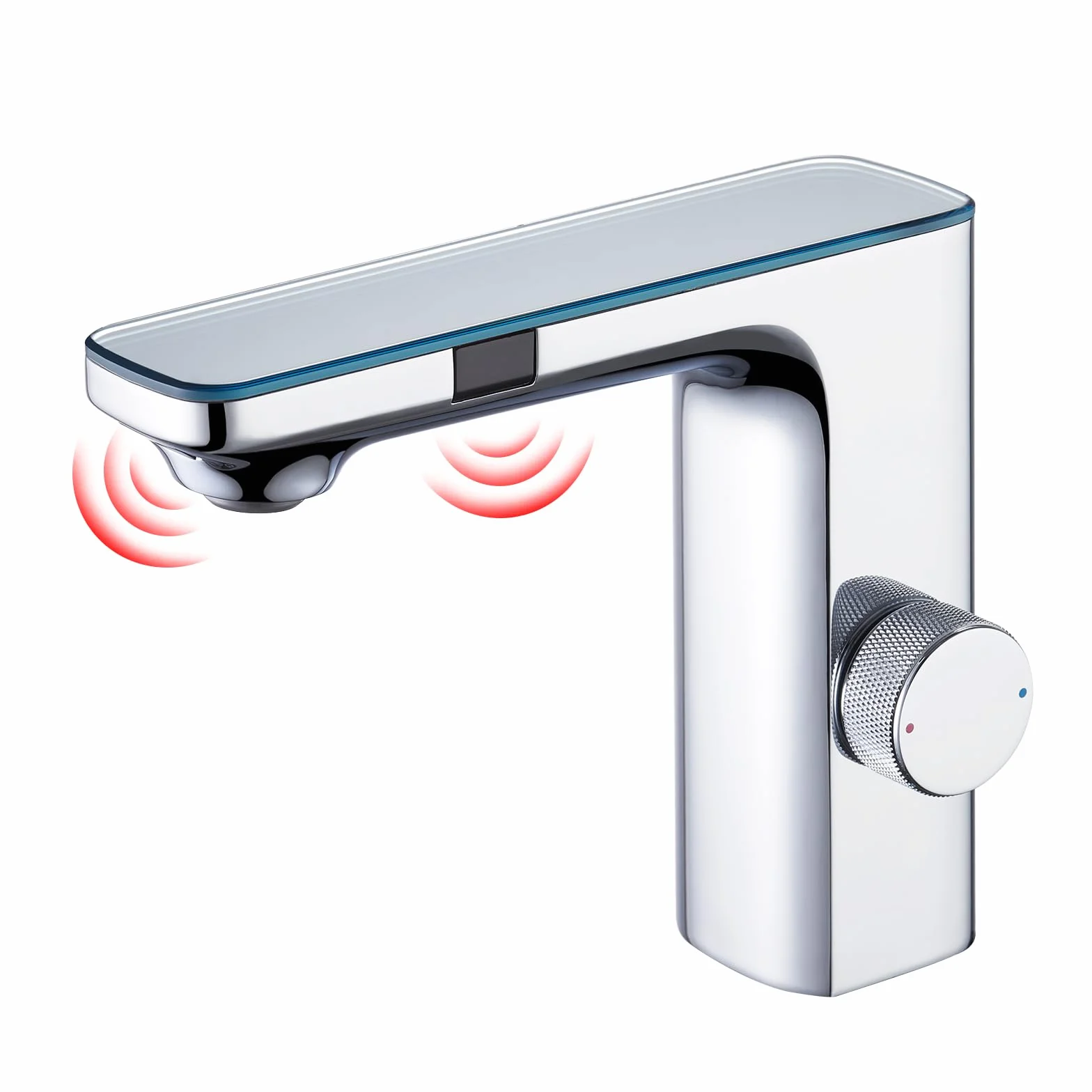 CREA Rubinetto Bagno Infrarossi, Miscelatore Lavabo Automatico con Sensore Cromato