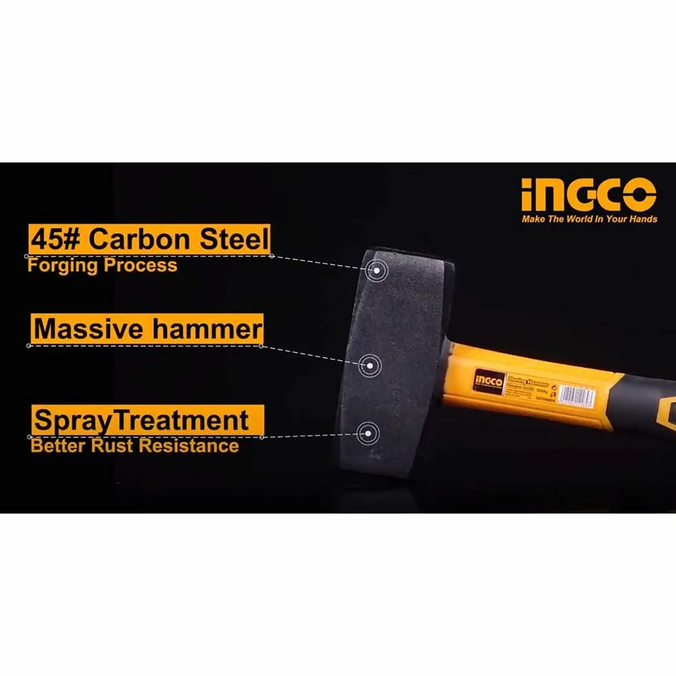 INGCO MAZZETTA DA 2KG CON MANICO IN FIBRA HSTH8804