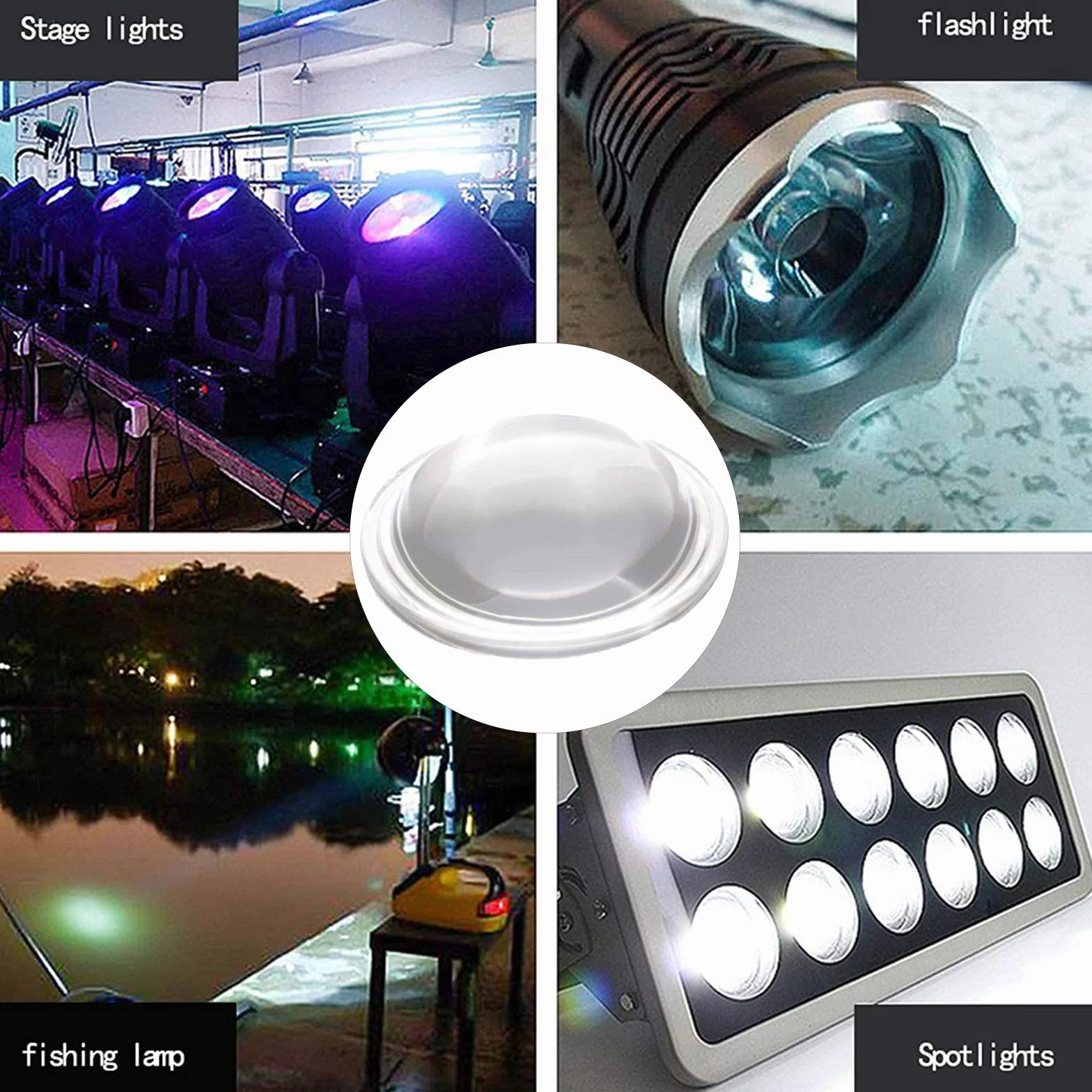 Lente ottica LED Condensatore 44/19mm Vetro Convesso Lente per Proiettori, Lampade Auto, Torce e Proiezione