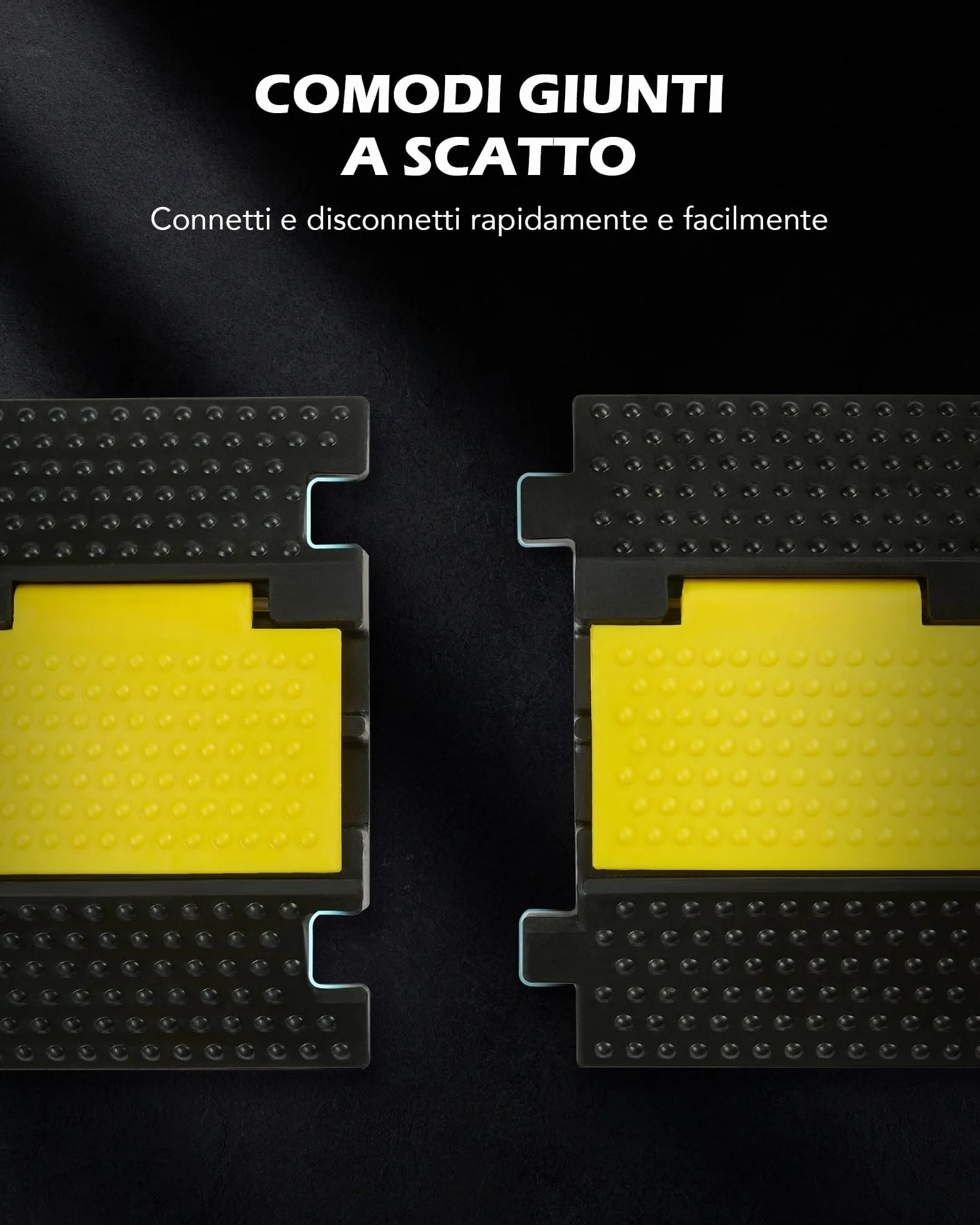 CREWORKS Passacavo a Pavimento in Gomma 3 Pezzi 2 Canali Capacità 5T Modulare Antiscivolo