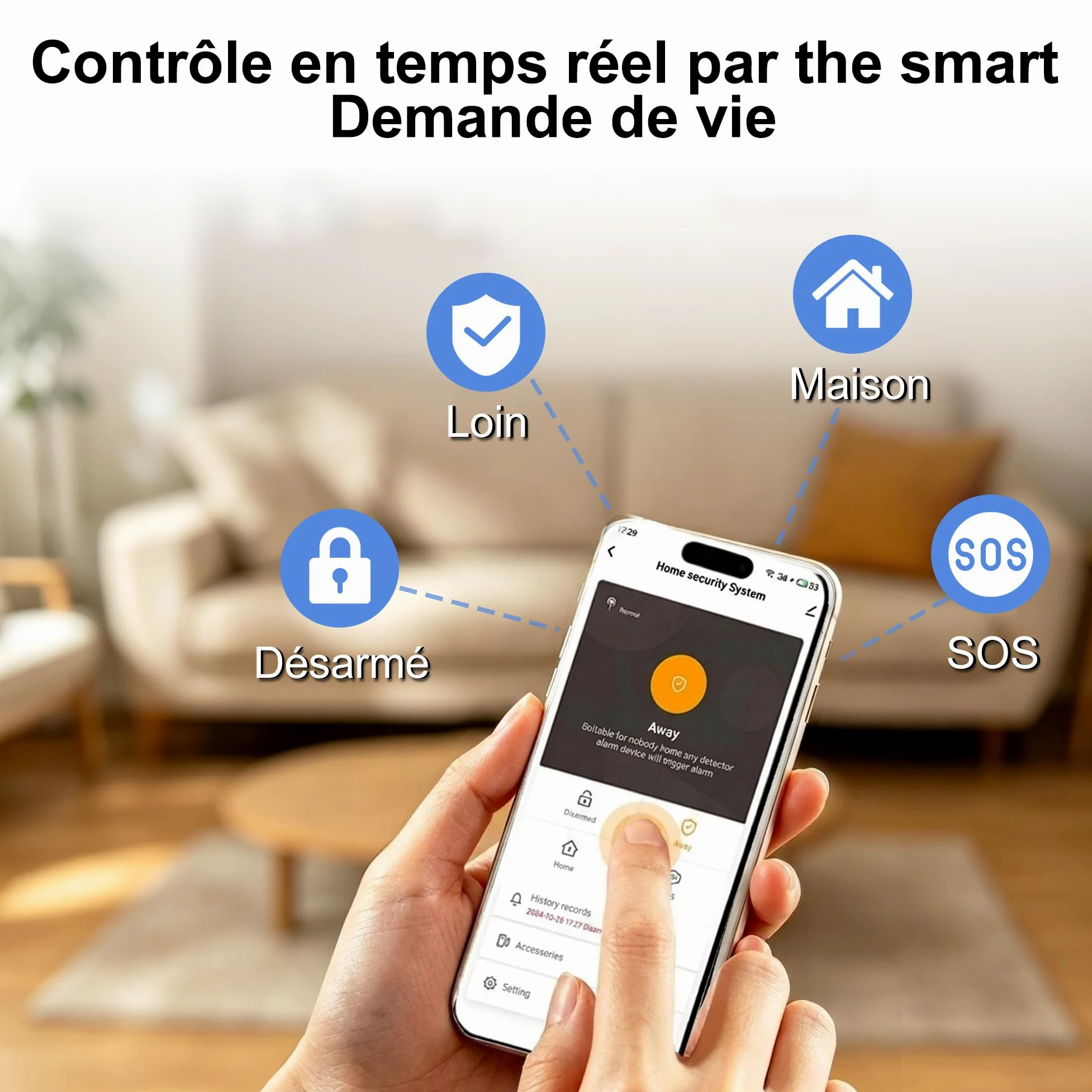 Sistema di Allarme Casa, Allarme Rilevatori di Movimento, Sensori di Porta/Finestra, Pulsanti SOS,Controllo Remoto, Protezione Anti-Intrusione per Casa (24 kit Set)
