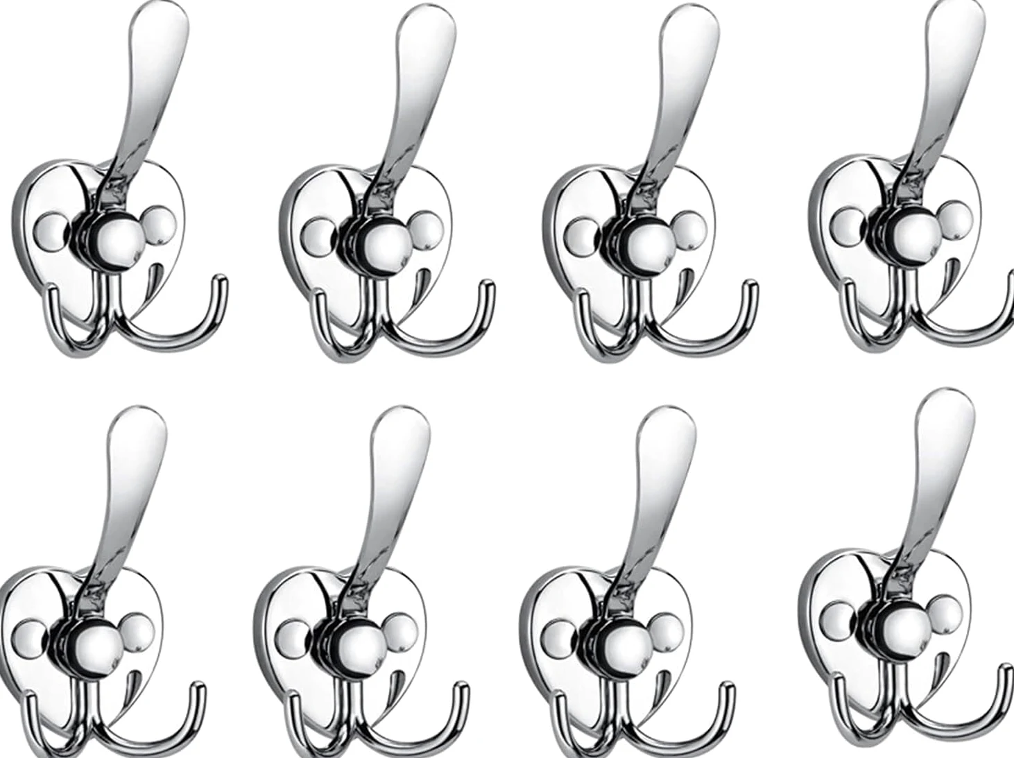 Ganci da muro, 8 Pezzi Ganci for Accappatoio a Doppia Punta Appendiabiti Doppi for Porta con Viti a Parete for Appendere Cappello Cravatta Vestiti Asciugamano for Camera da Letto Bagno Cucina,A