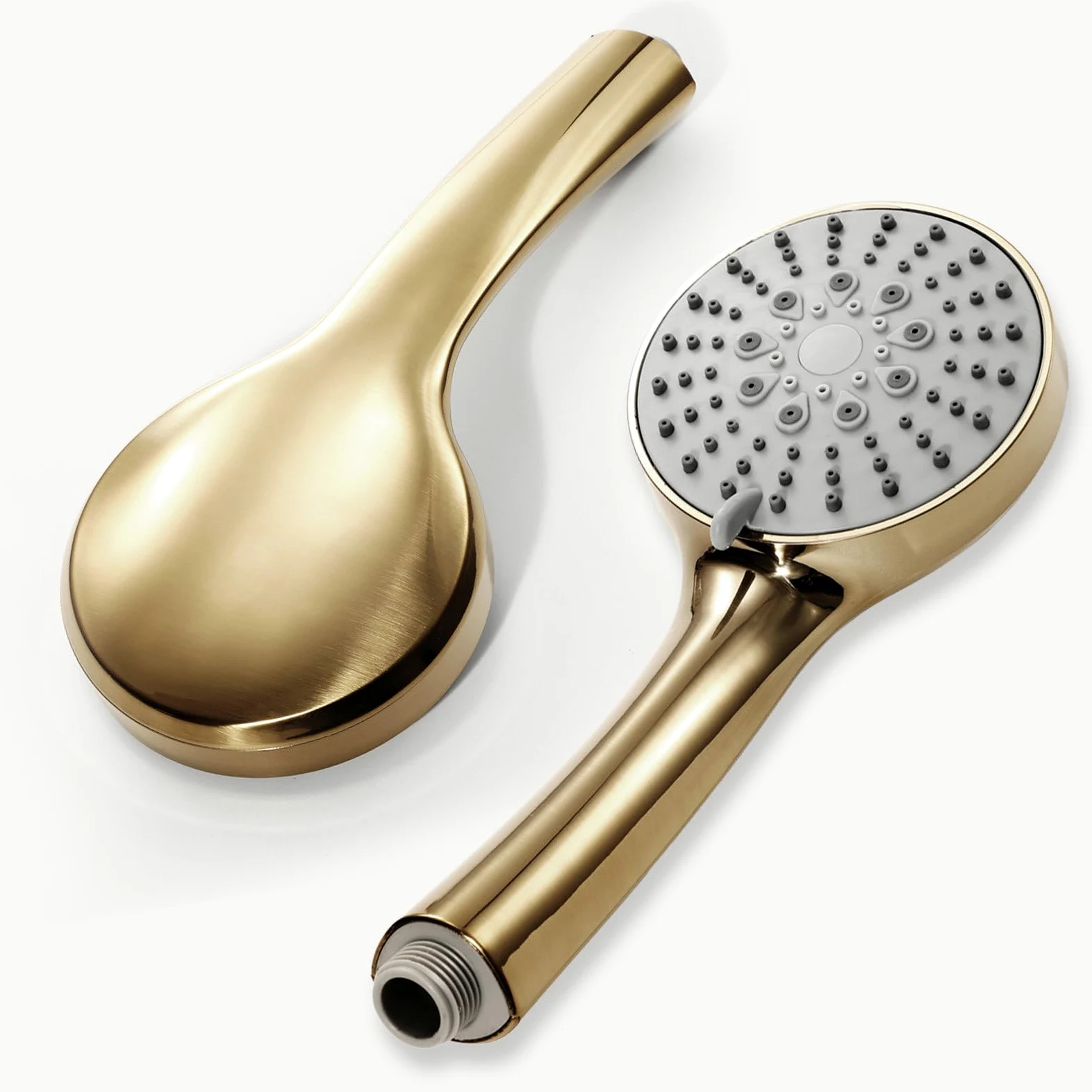 Soffione Doccia 5 modalità Oro Spazzolato, Doccetta Alta Pressione con Supporto in Ottone e Flessibile 1,5m, Doccino per Doccia Anticalcare e Risparmio Idrico, per Bagno e Vasca