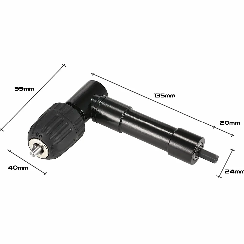 Adattatore per Trapano a Batteria 90 Gradi 0,8-10 Mm Angolo Retto
