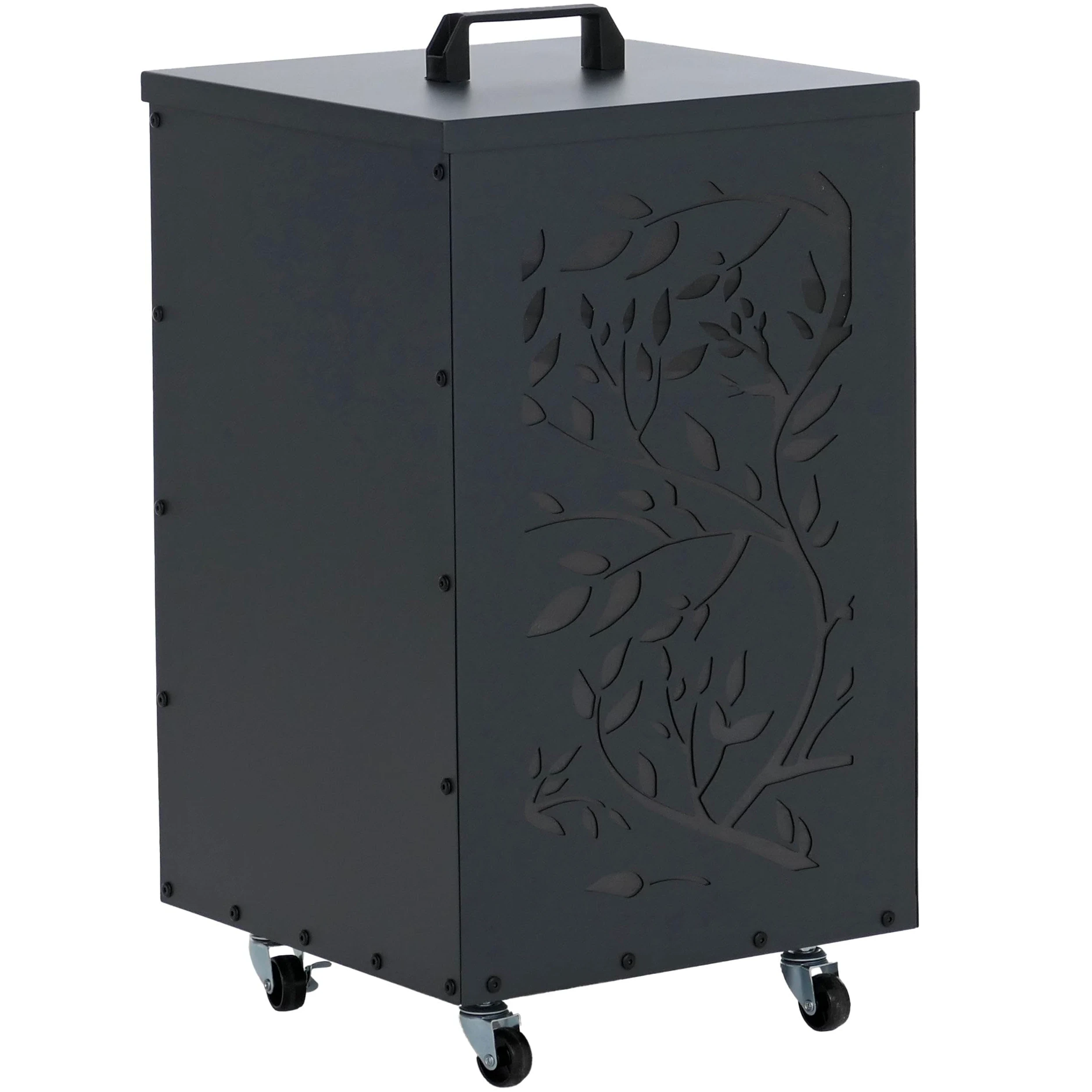 Mendler Contenitore per Pellet HWC-Q30 stoccaggio conservazione Pellet, con setaccio Filtro e rotelle 64x36x36cm - Antracite