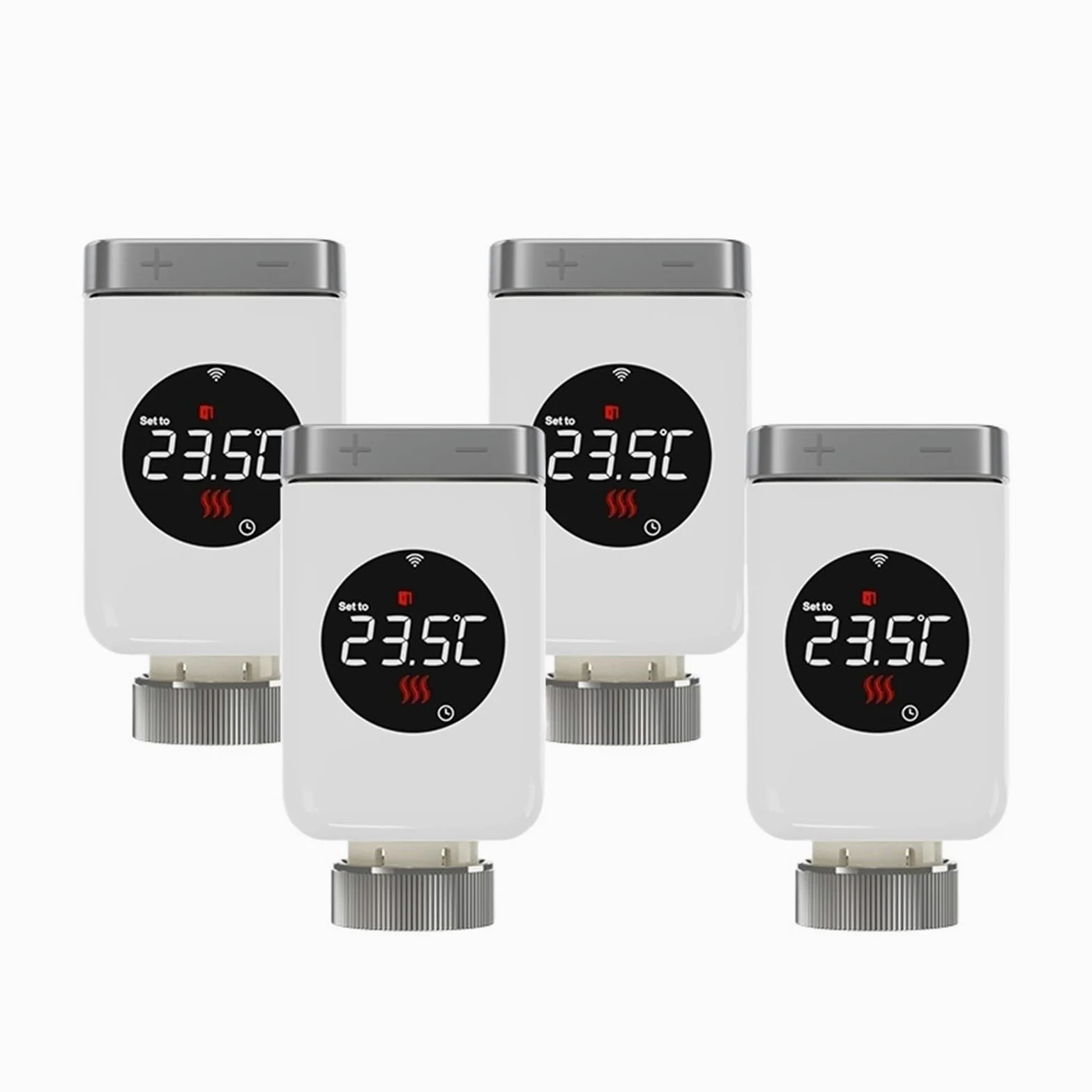 Attuatore For Valvola Termostatica Wi-Fi Intelligente, Regolatore Di Temperatura Del Riscaldamento, Smart Life(TRV801W 4PCS)