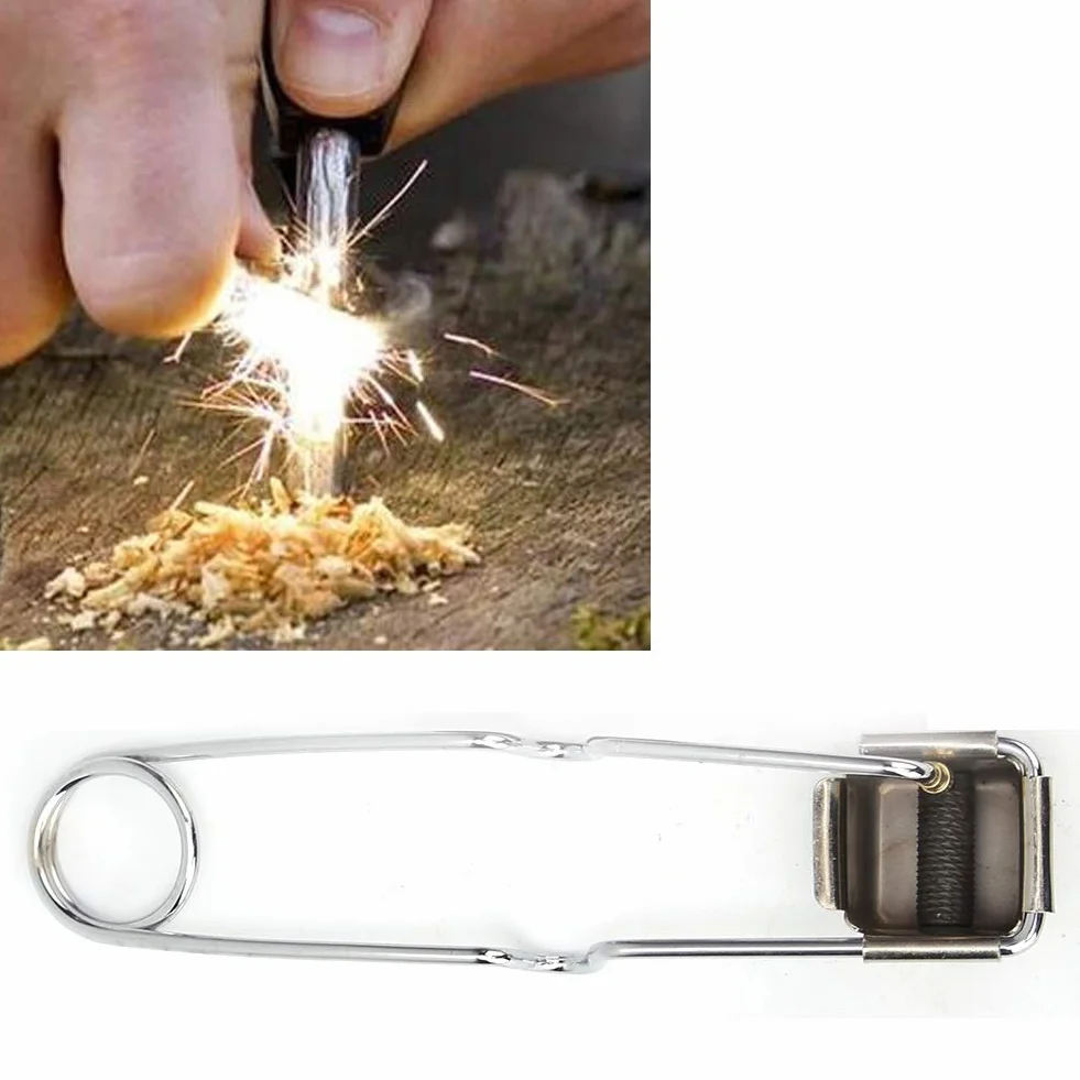 SANON Accendino a scintilla acciaio nichelato per saldatura con 11 pietre focaie