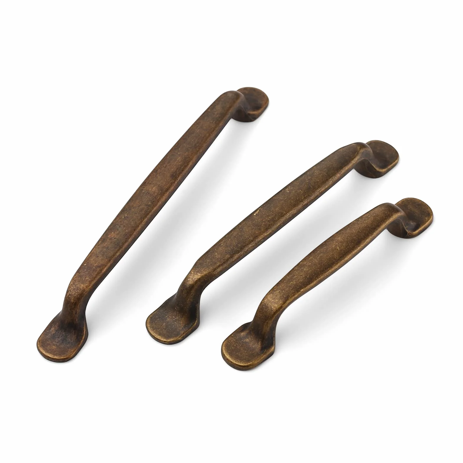 FURNIWARE Confezione da 12 maniglie in ottone anticato per armadietti da cucina, cassetti, elettrodomestici, armadietti, cassetti, armadi, porte, ottone, 96 mm