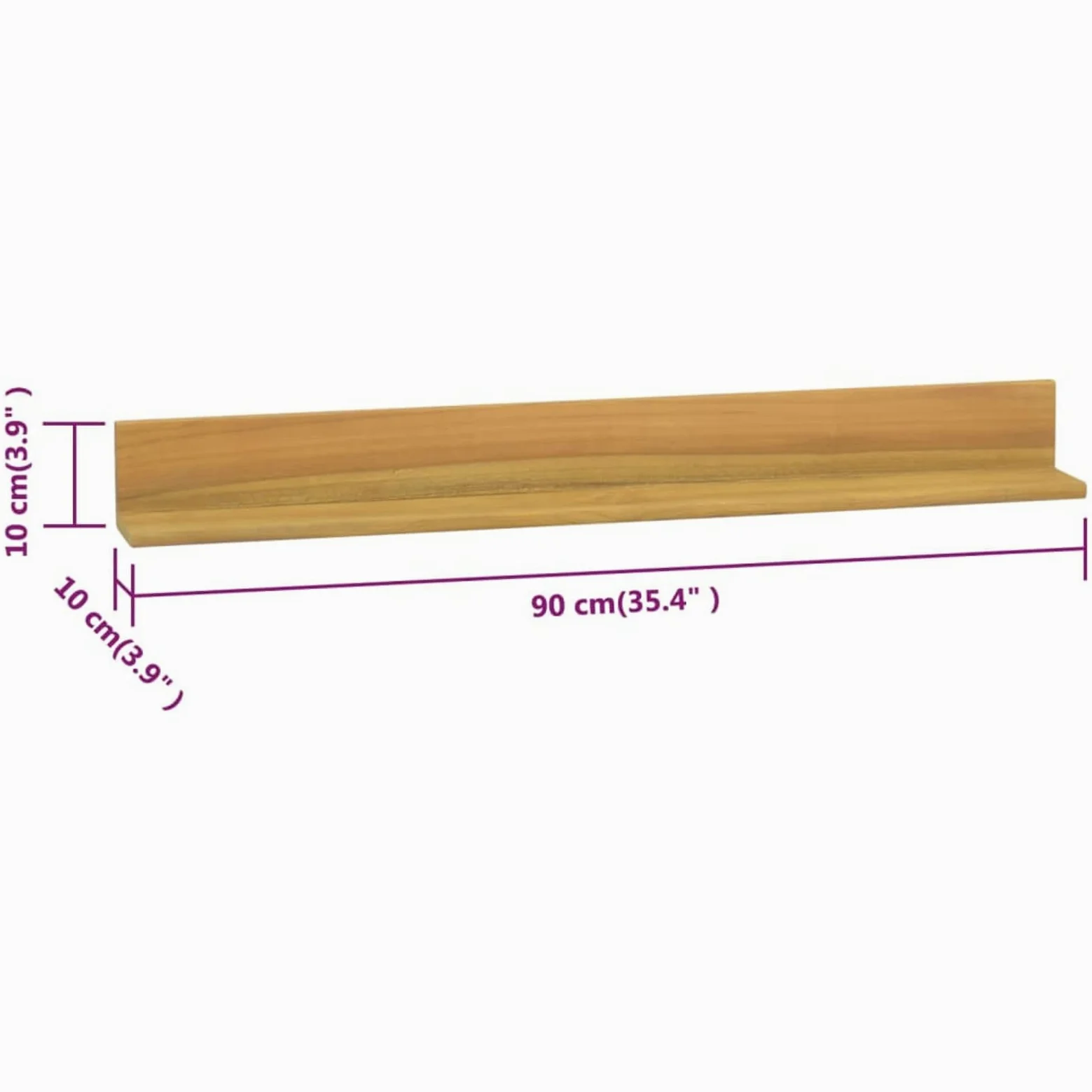 ZHOUMIN Mensole da Parete 2 pz 90x10x10 cm in Legno Massello di Teak,Mensola da Parete,Mensole da Muro,Mensole da Muro Design Moderne