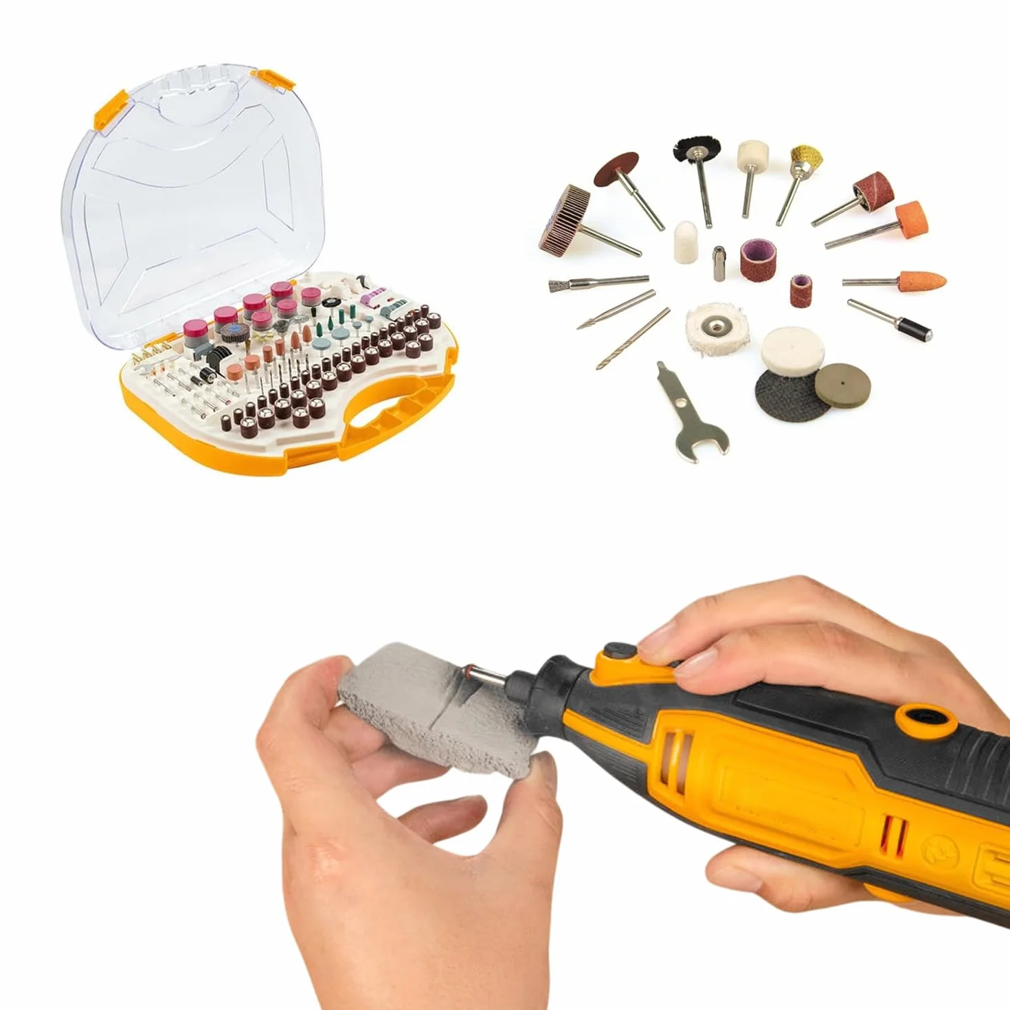 Avilia Set Valigetta Accessori Levigatura Lucidatura per Mini Smerigliatrice 250 Utensili Multifunzione