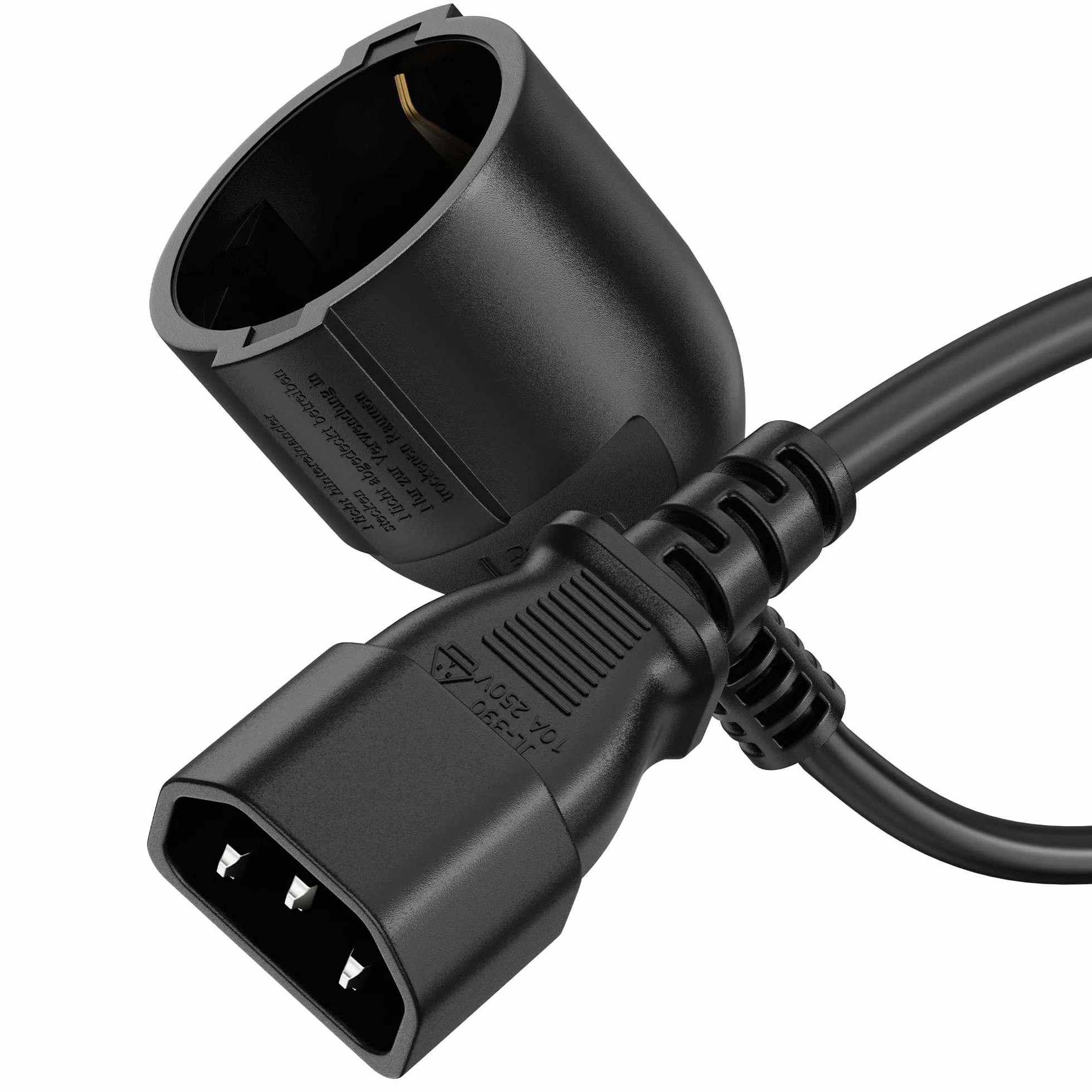 sonero adattatore cavo UPS, cavo di alimentazione da C14 a CEE7, 3 pin, 1,00m, robusto cavo per alimentatore, computer, workstation, sistemi di sicurezza, monitor, spina di rete, nero