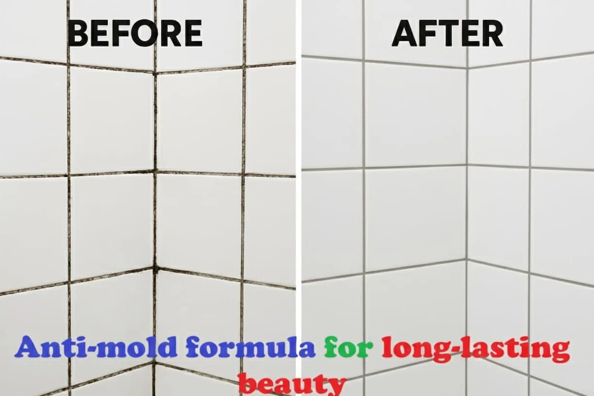 Stucco per Piastrelle ANTI-MUFFA Kit Riparazione Fughe Grigio 450g Asciugatura Rapida